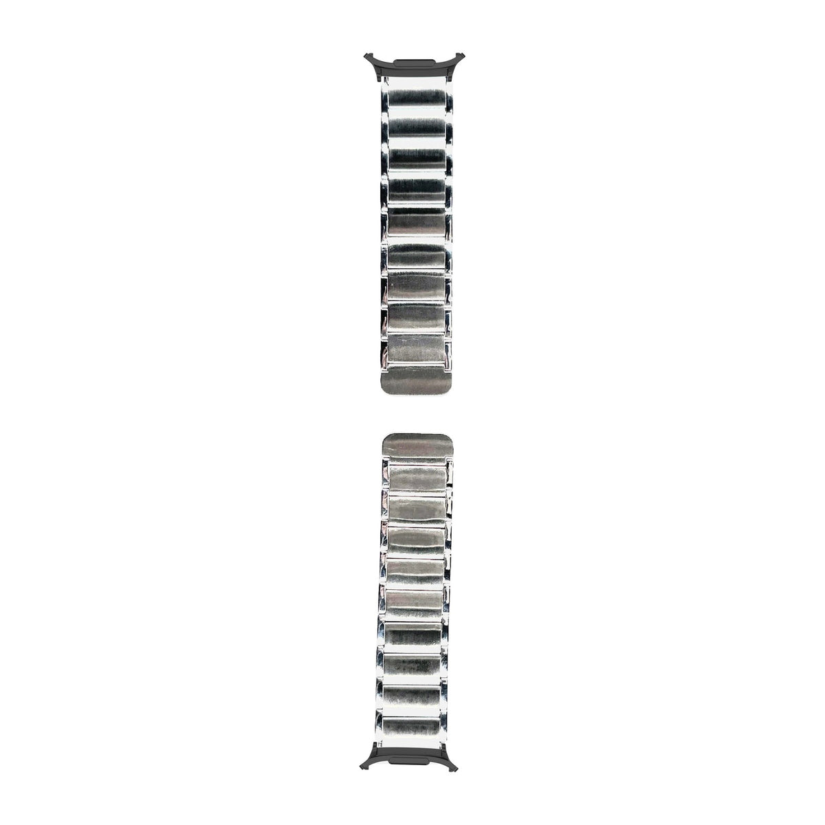 Magnetic Steel Bracelet Silver Black with Strap Adapter for Galaxy Watch 8-9/Ultra