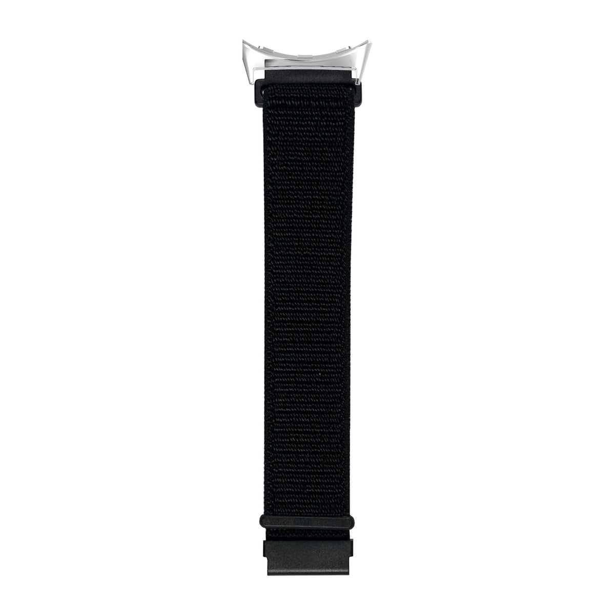 Sports Loop (Velcro) Stealth Black Silver with Google Pixel Spring Bar Adapters - Wear Any 20mm Strap! for Pixel Watch 3-5 45mm