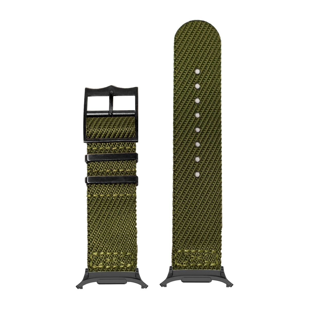 Cross Militex - Army Green [Black Hardware] for the Galaxy Watch 8, 9 and Ultra with adapter fitted
