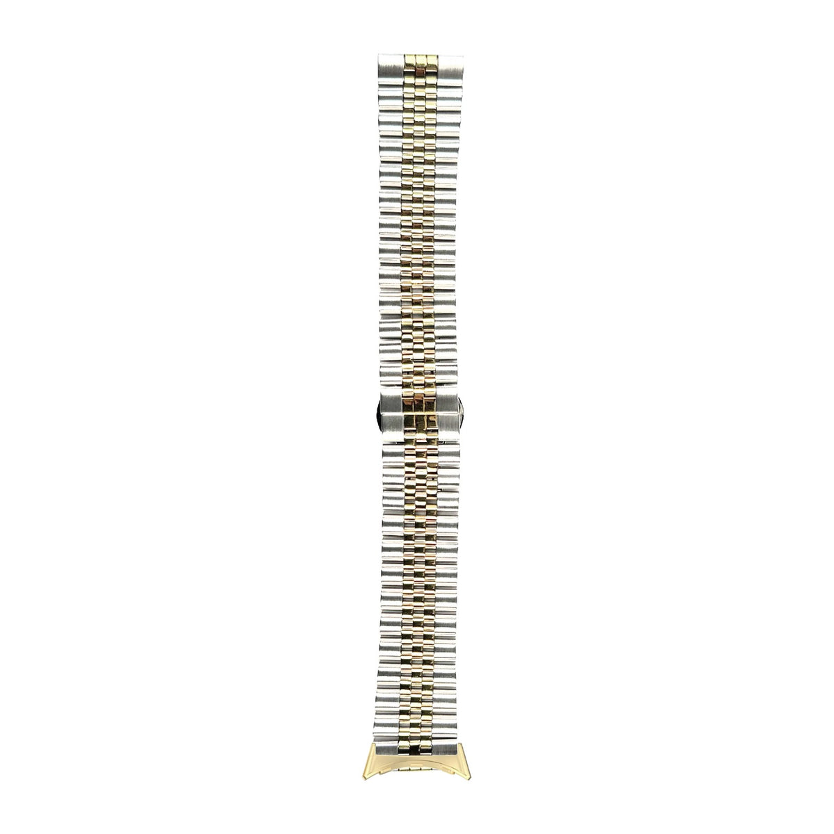 Jubilee Bracelet - Silver/Gold Gold with Google Pixel Spring Bar Adapters - Wear Any 20mm Strap! for Pixel Watch 3-5 45mm