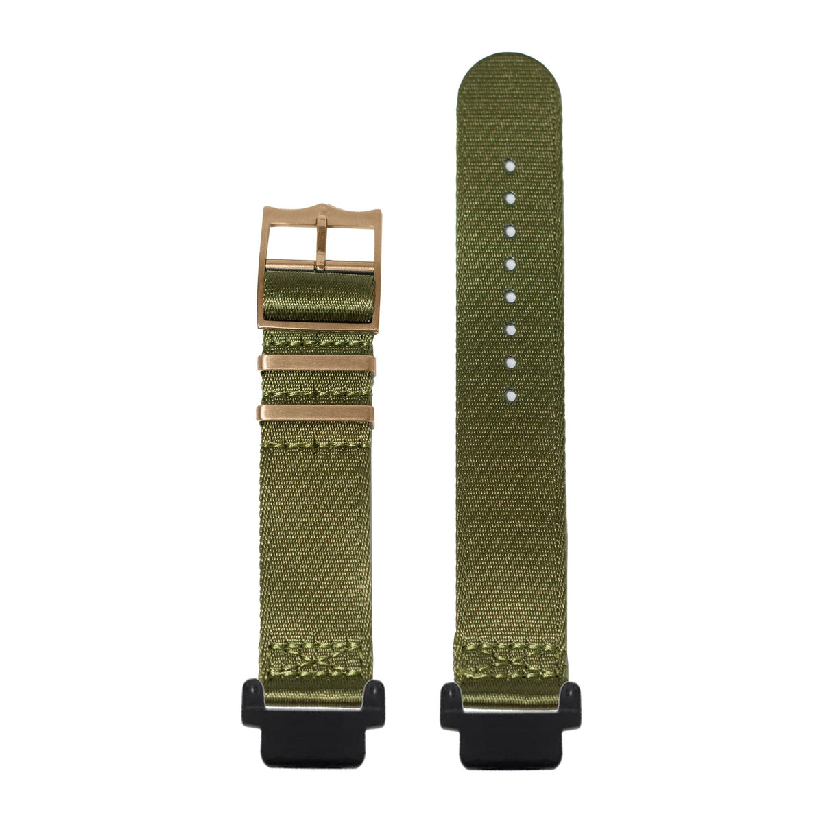 Ultra Militex - Army Green [Rose Gold Hardware] Black with Garmin Forerunner 220/ 230/ 235/ 620/ 630/ 735XT Strap Adapters for Garmin Forerunner 220/ 230/ 235/ 620/ 630/ 735XT