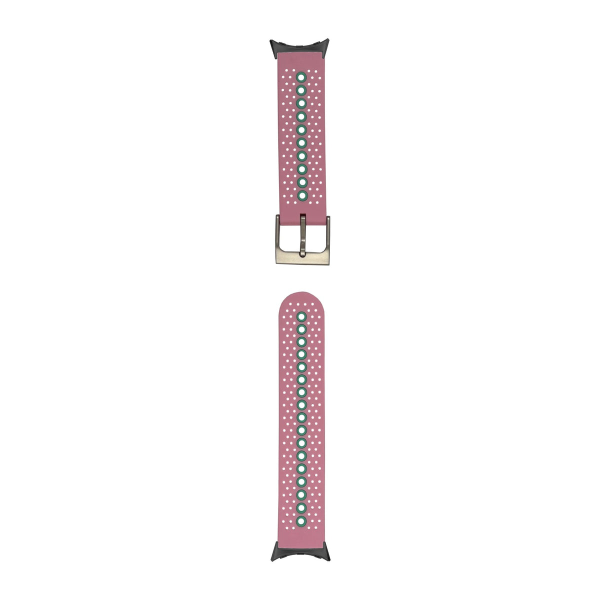 Flexi Sports Silicone 2 Pink Black with Google Pixel Spring Bar Adapters - Wear Any 20mm Strap! for Pixel Watch 3-5 45mm
