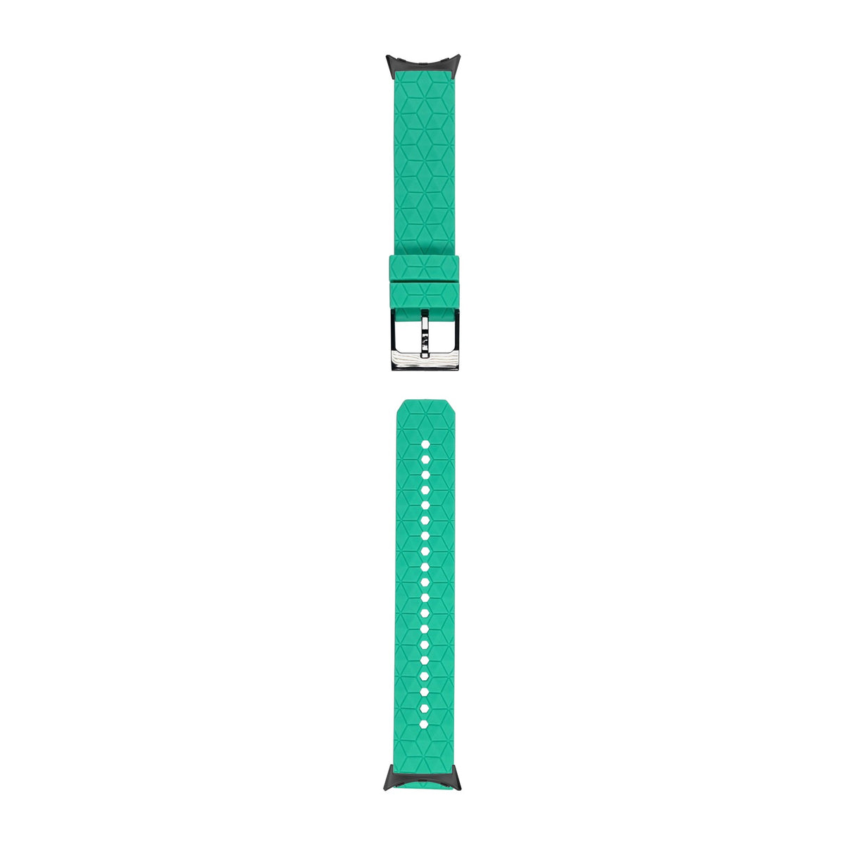 Prism Silicone [Black Hardware] Cyan Black with Google Pixel Spring Bar Adapters - Wear Any 20mm Strap! for Pixel Watch 1-5 41mm