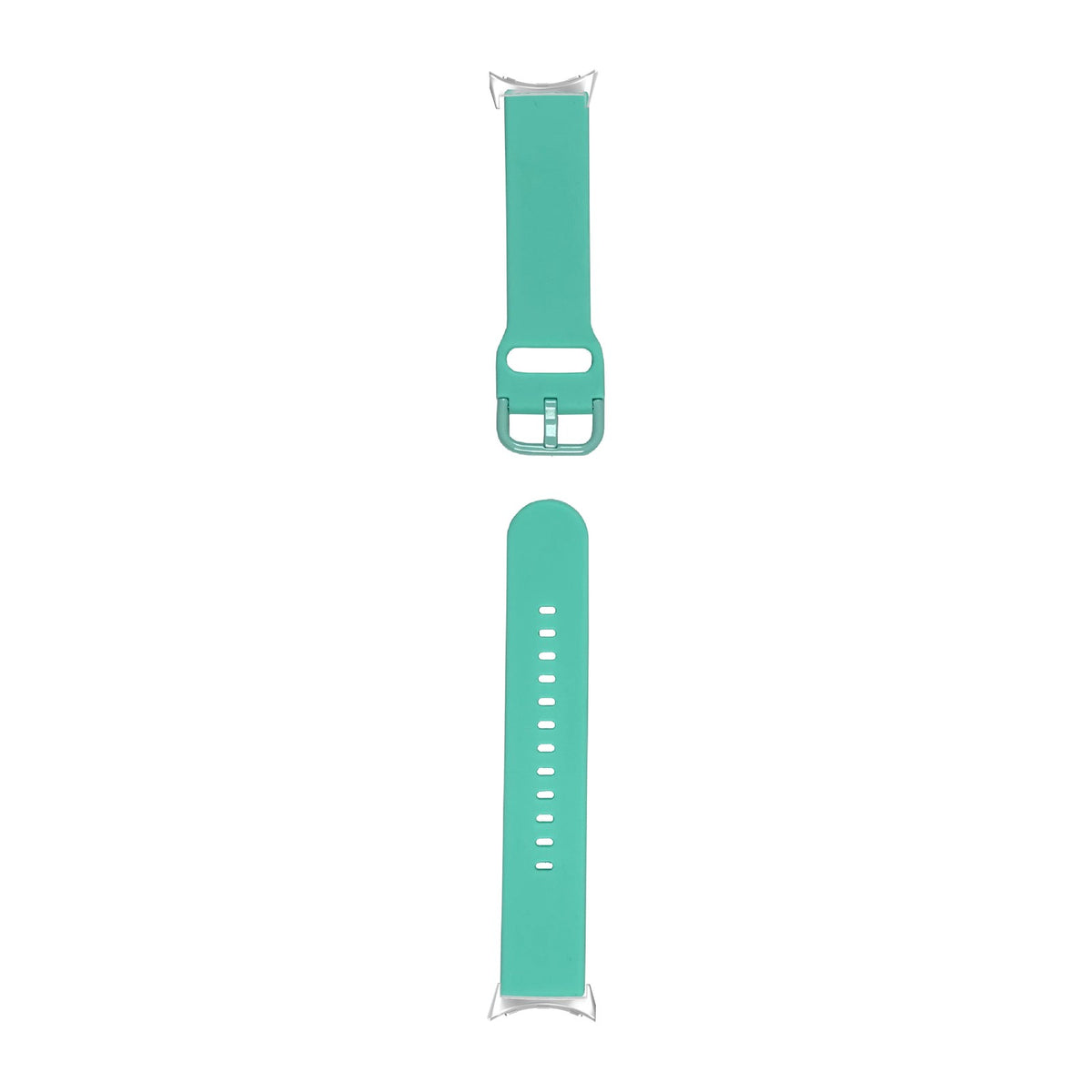 Flexi Silicone 6 Cyan Silver with Google Pixel Spring Bar Adapters - Wear Any 20mm Strap! for Pixel Watch 1-5 41mm