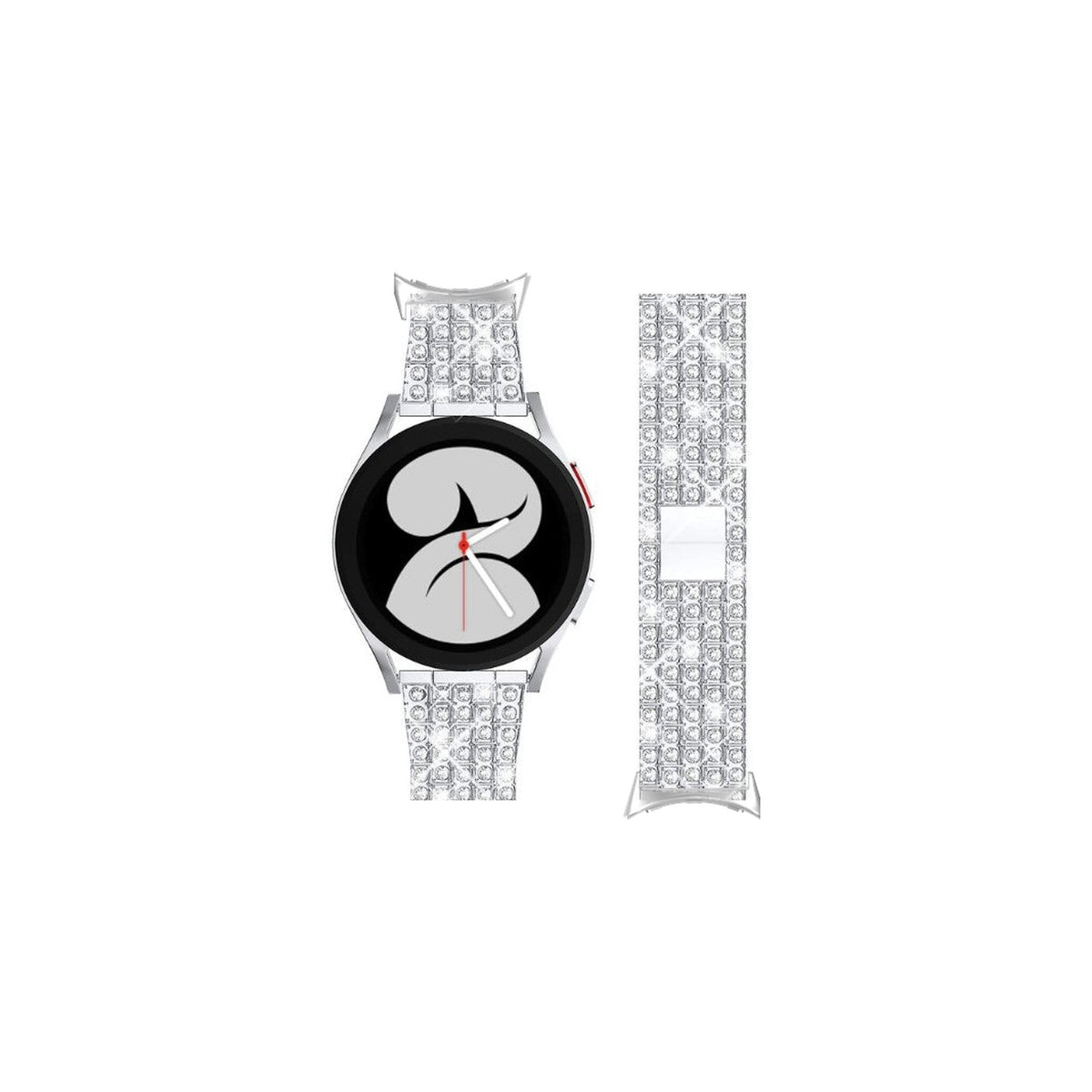 Shimmer Bracelet Silver Silver with Google Pixel Spring Bar Adapters - Wear Any 20mm Strap! for Pixel Watch 3-5 45mm