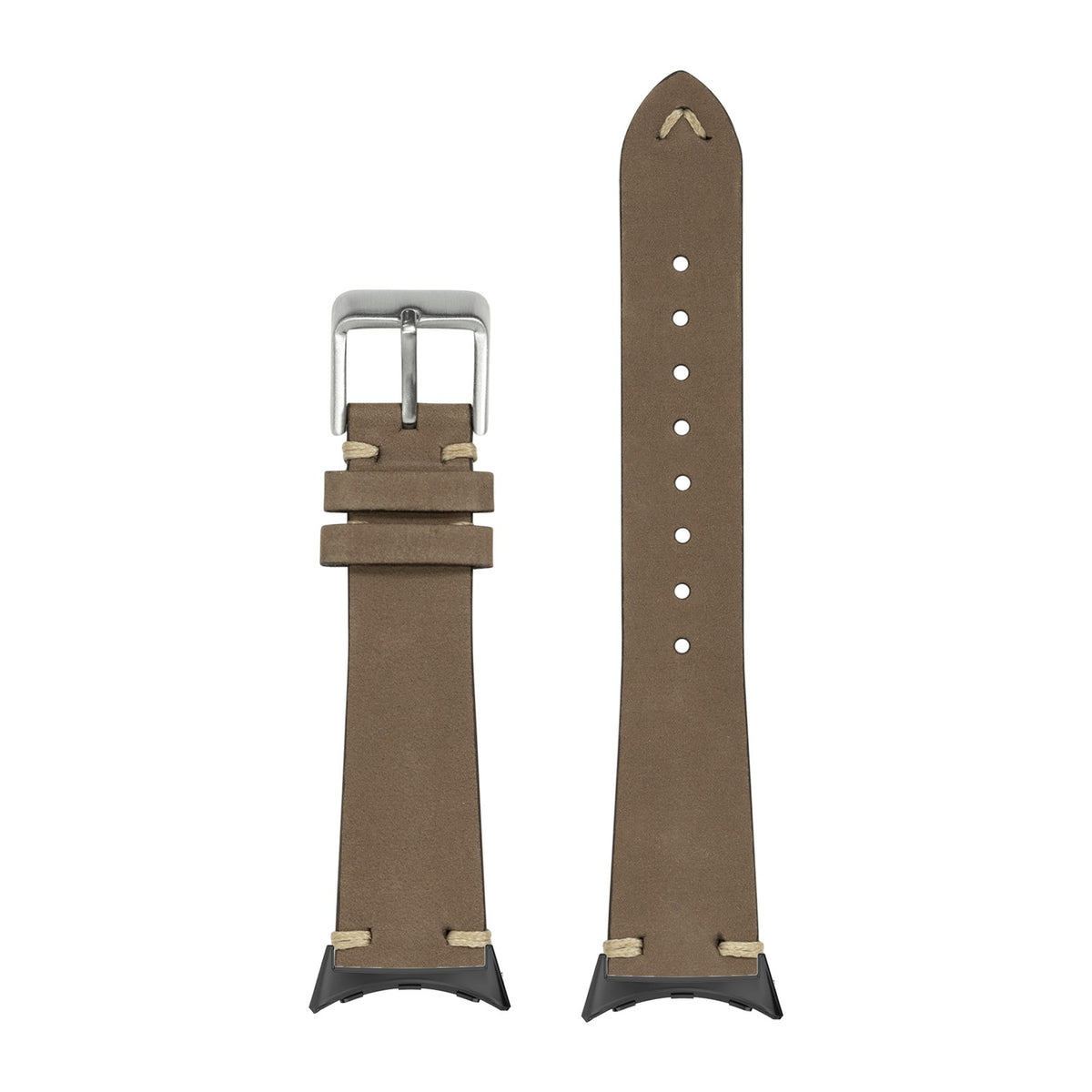 Vintage Knotted - Nubuck Leather - Dark Brown Black with Google Pixel Spring Bar Adapters - Wear Any 20mm Strap! for Pixel Watch 1-5 41mm