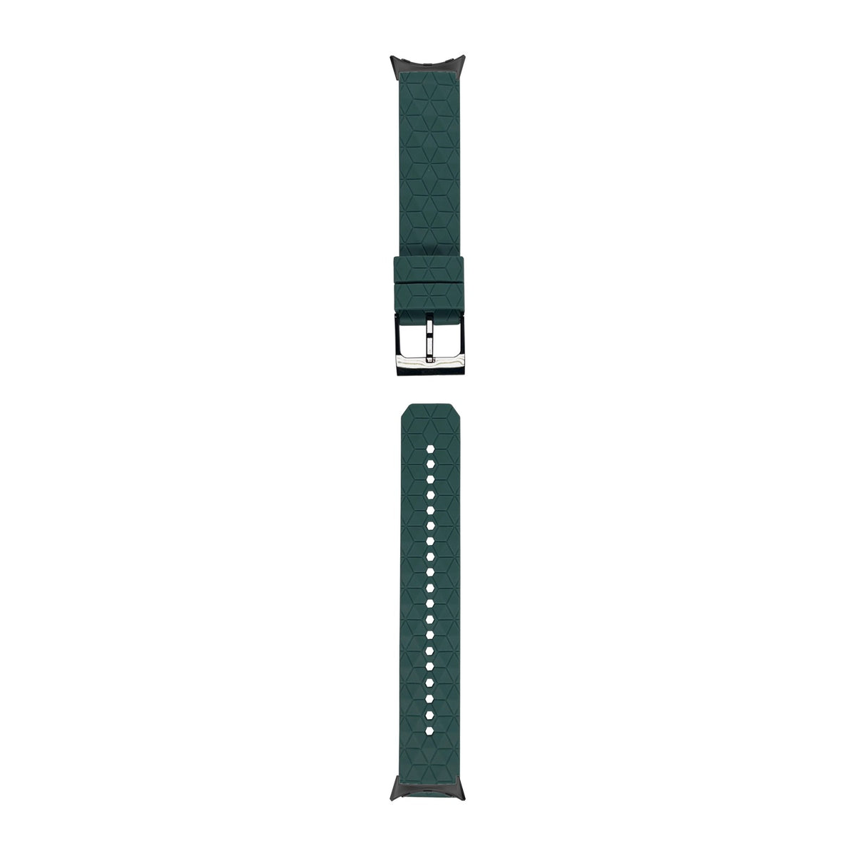 Prism Silicone [Black Hardware] Slate Black with Google Pixel Spring Bar Adapters - Wear Any 20mm Strap! for Pixel Watch 1-5 41mm