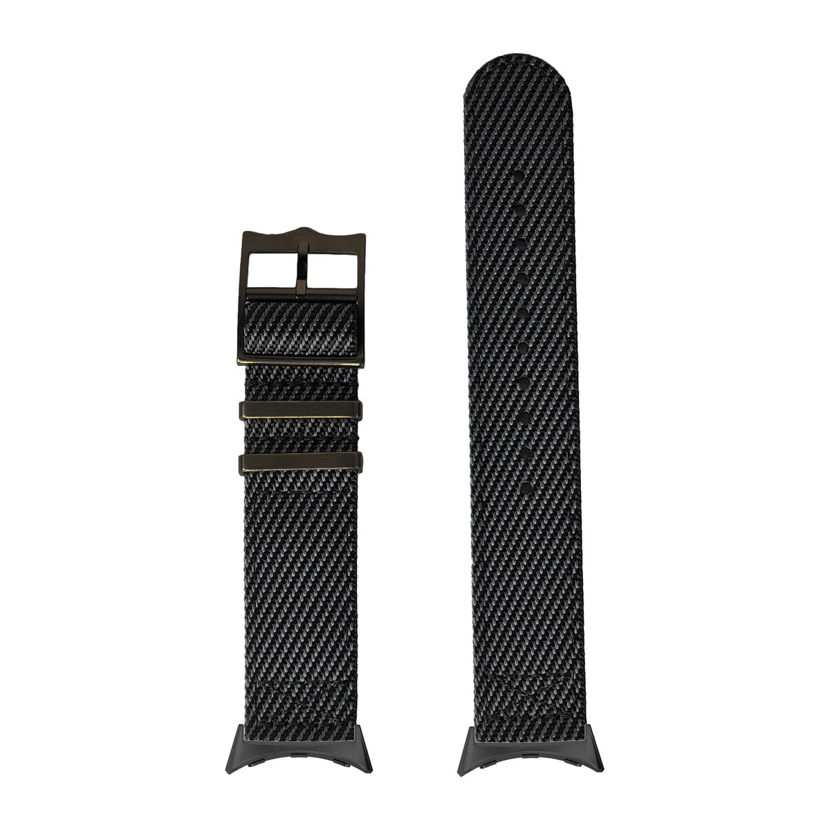 Cross Militex - Dark Grey [Black Hardware] Black with Google Pixel Spring Bar Adapters - Wear Any 20mm Strap! for Pixel Watch 1-5 41mm