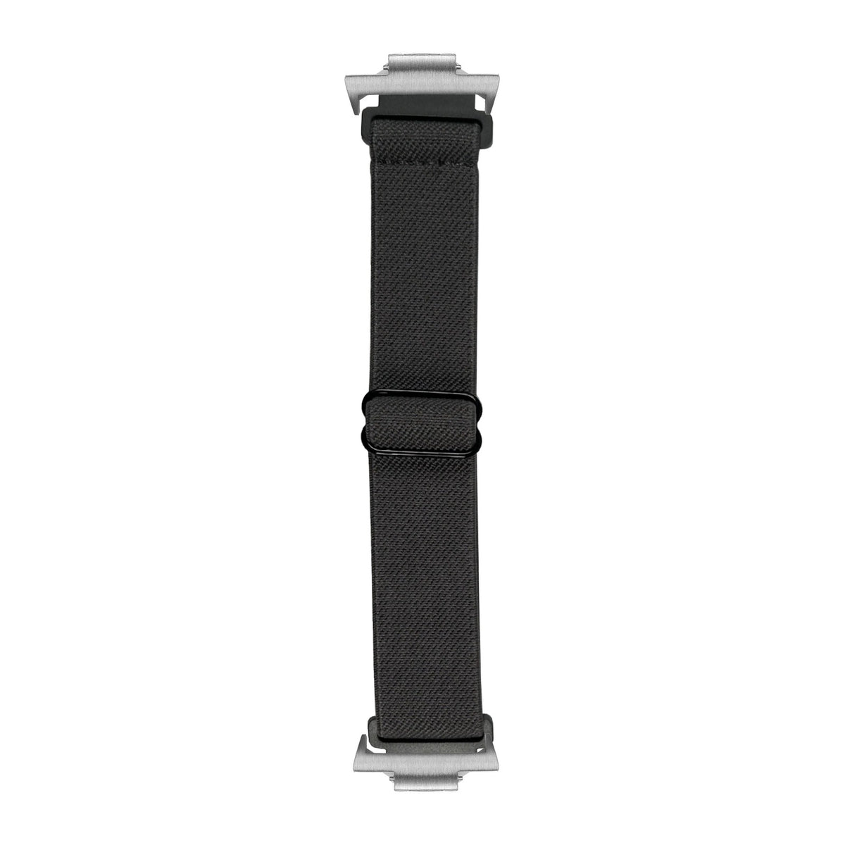 Weaved Elastic Loop Dark Grey Silver with Strap Adapter for Tissot PRX 40