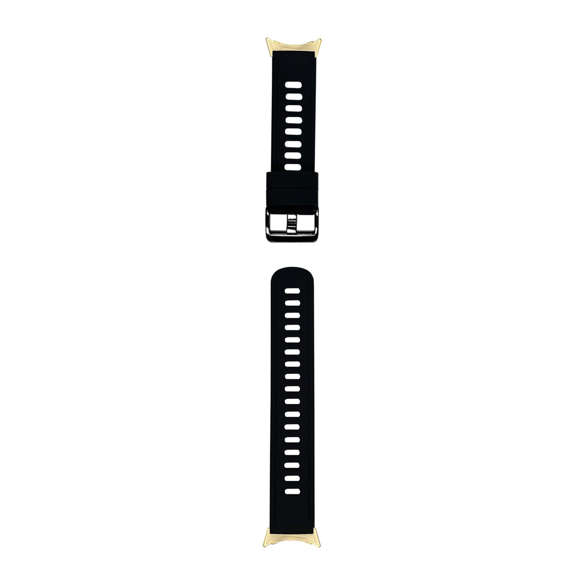 Flexi Silicone 3 Black Gold with Black Hardware with Google Pixel Spring Bar Adapters - Wear Any 20mm Strap! for Pixel Watch 3-5 45mm