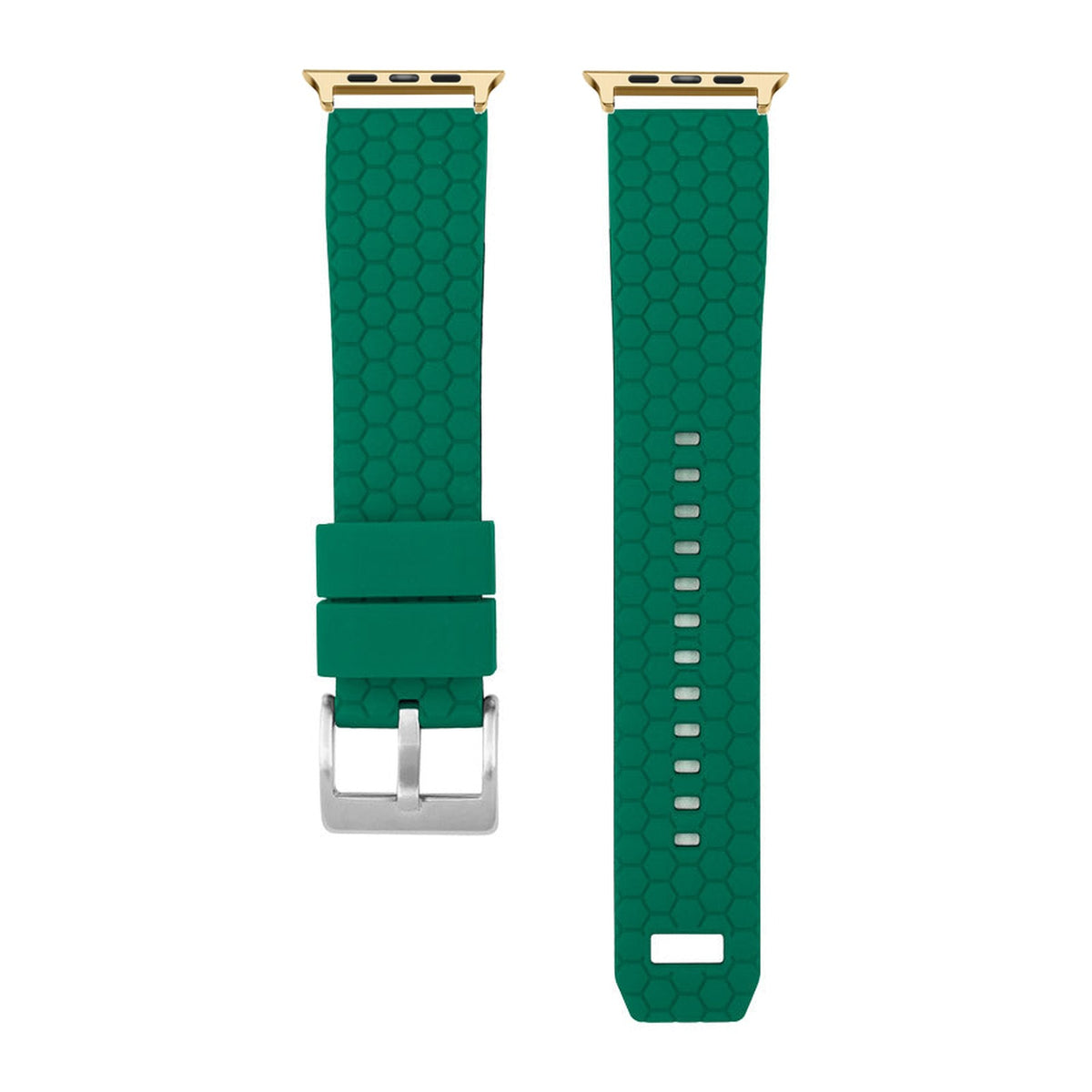 Hexagon Silicone Green Gold with Connecters - Spring Bar Type for Apple Watch