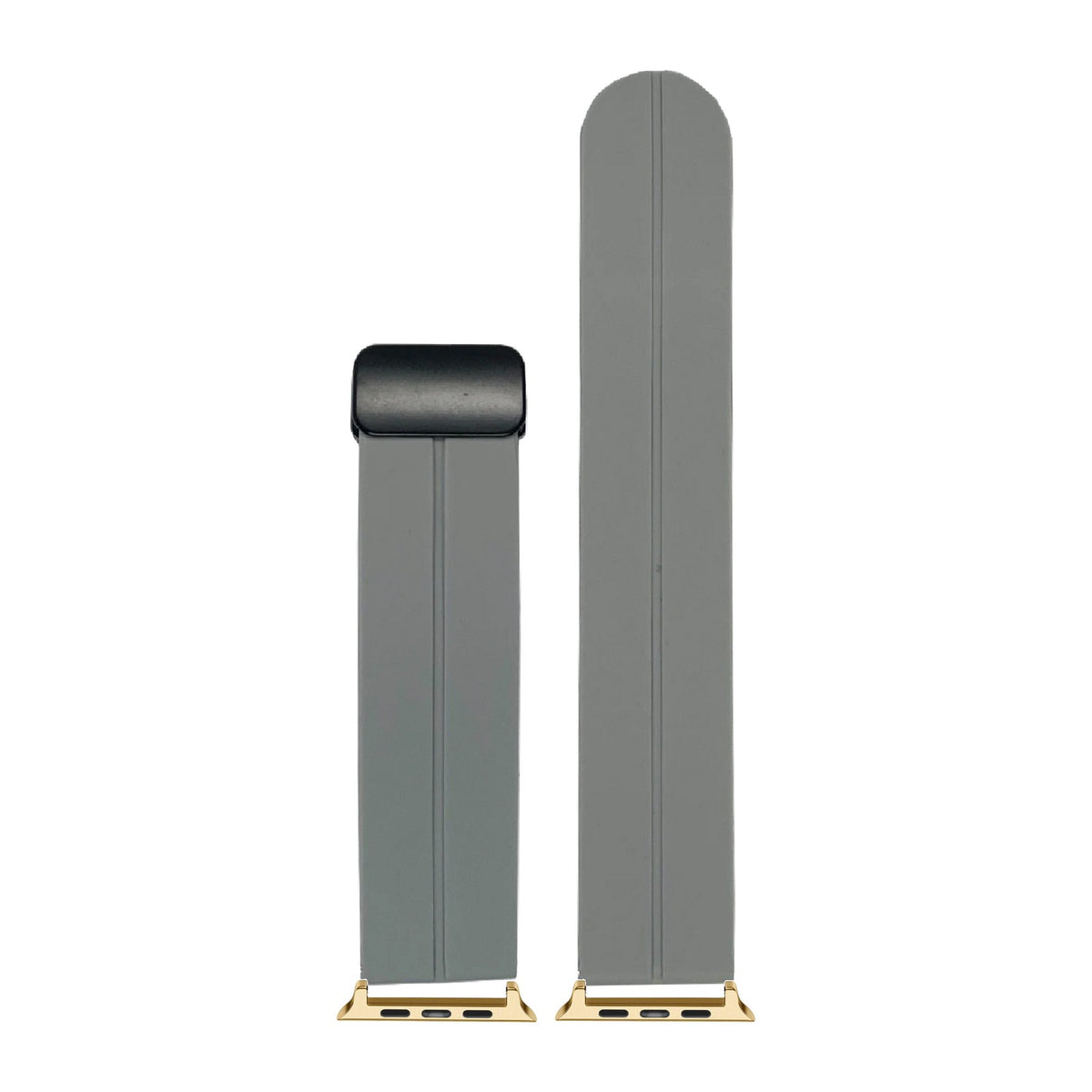 Silicone Grey Gold with Magnetic Clasp with Connecters - Spring Bar Type for Apple Watch