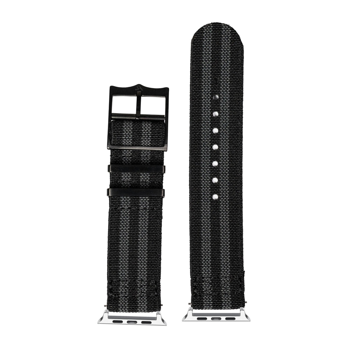 ElastoFlex - Stealth Bond [Black Hardware] Silver with Connecters - Spring Bar Type for Apple Watch