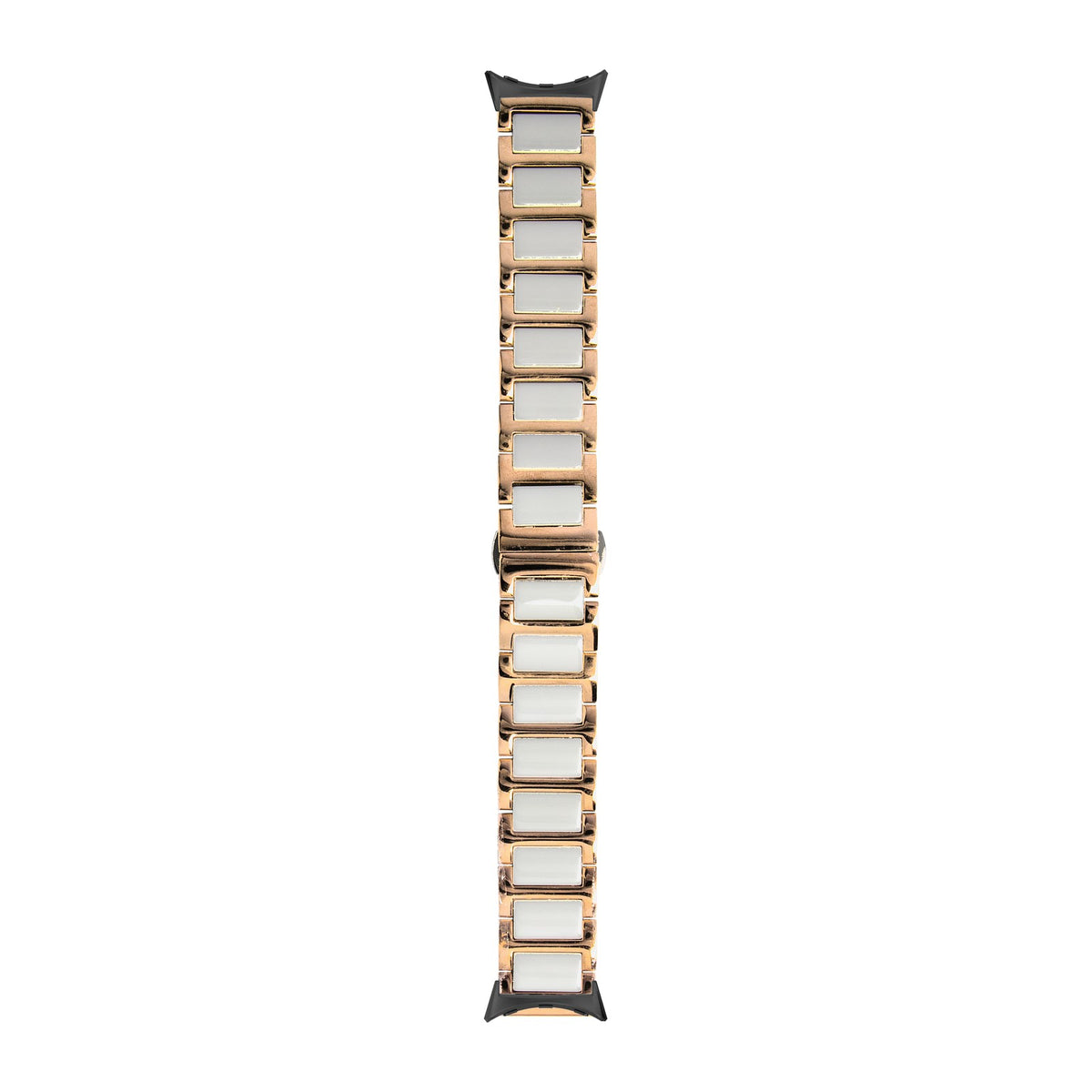 Ceramic Bracelet - Rose Gold Black with Google Pixel Spring Bar Adapters - Wear Any 20mm Strap! for Pixel Watch 1-5 41mm