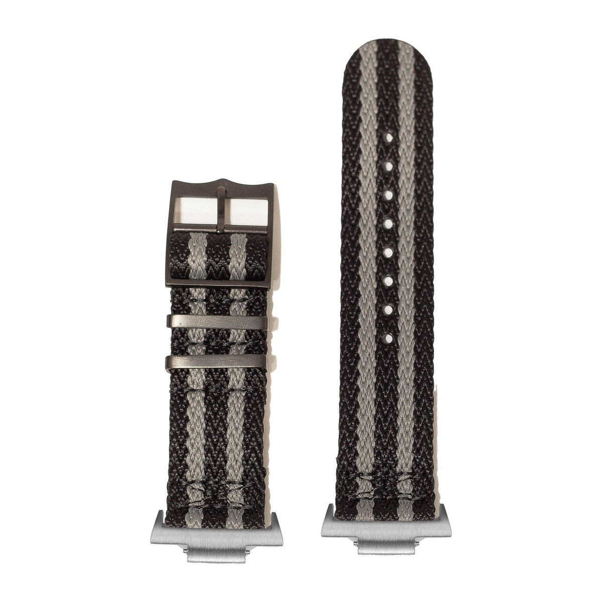 Sharktooth Militex - Stealth Bond (Black/Grey) [Black Hardware] Silver with Strap Adapter for Tissot PRX 40