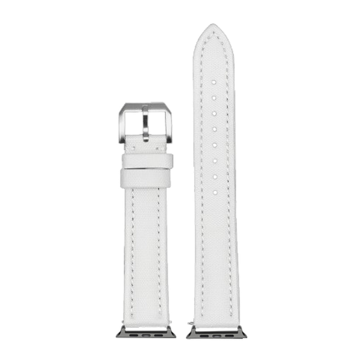 King Sailcloth - White Small / Medium Black with Connecters - Spring Bar Type for Apple Watch