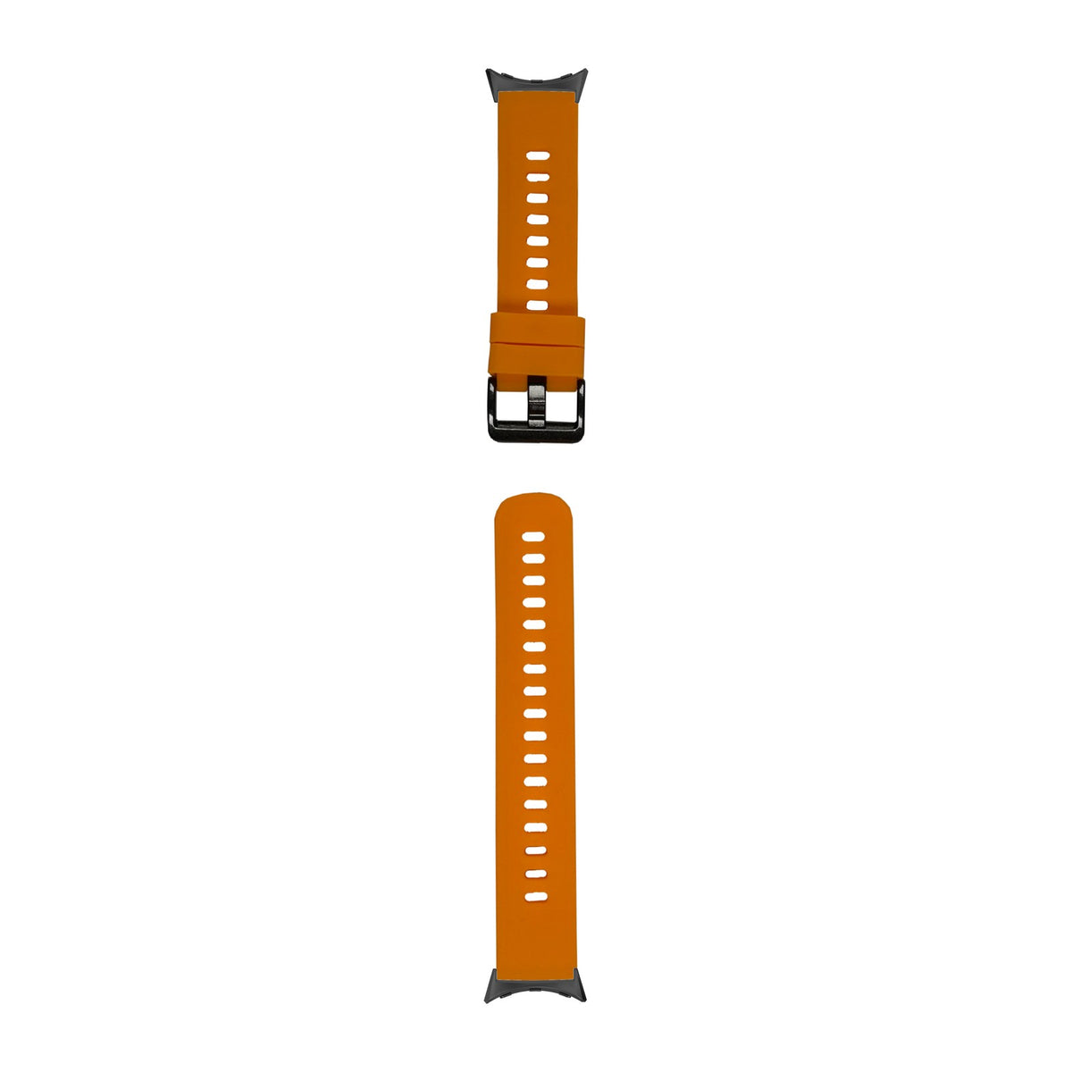 Flexi Silicone 3 Apricot Orange Black with Black Hardware with Google Pixel Spring Bar Adapters - Wear Any 20mm Strap! for Pixel Watch 3-5 45mm