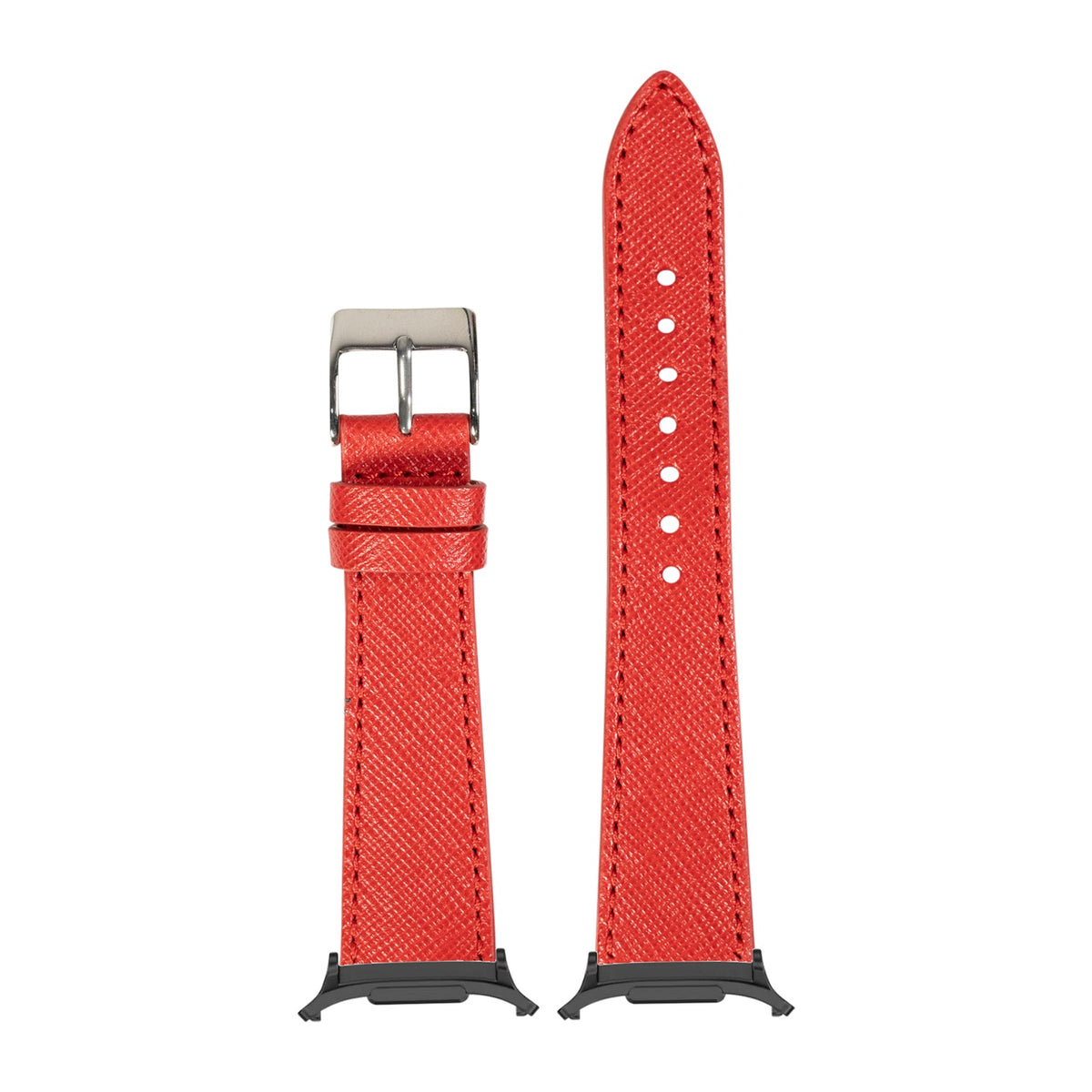 Saffiano Leather - Red for the Galaxy Watch 8, 9 and Ultra with adapter fitted