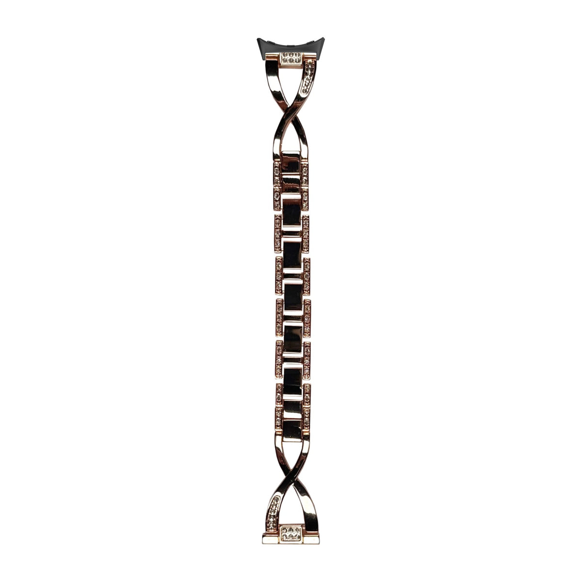 Helix Bracelet Rose Gold Black with Google Pixel Spring Bar Adapters - Wear Any 20mm Strap! for Pixel Watch 3-5 45mm