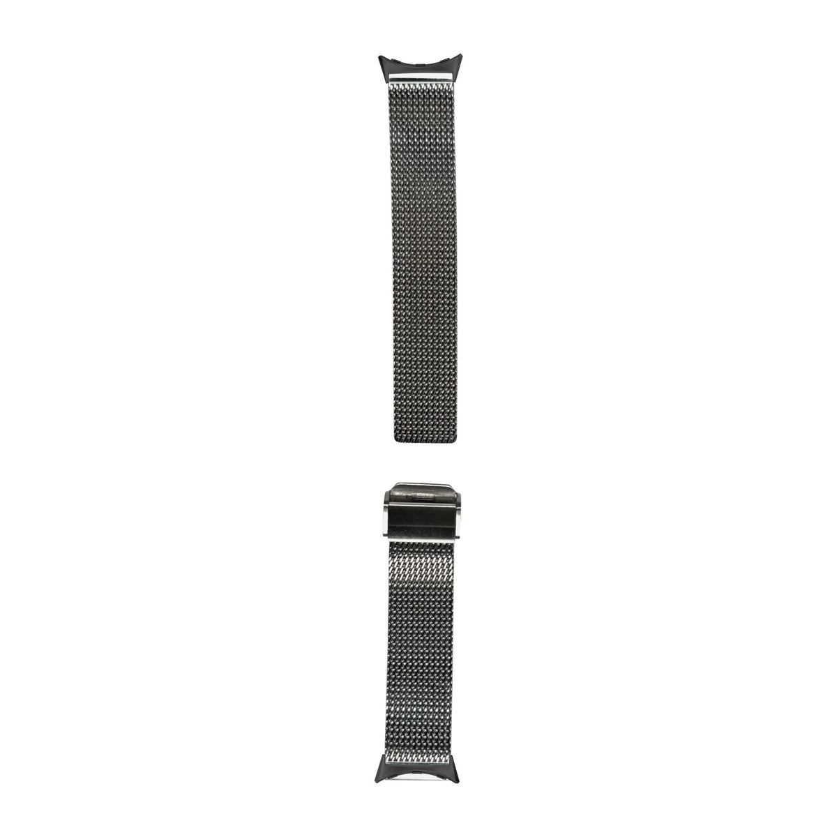 Infinite Mesh Silver Black with Google Pixel Spring Bar Adapters - Wear Any 20mm Strap! for Pixel Watch 3-5 45mm