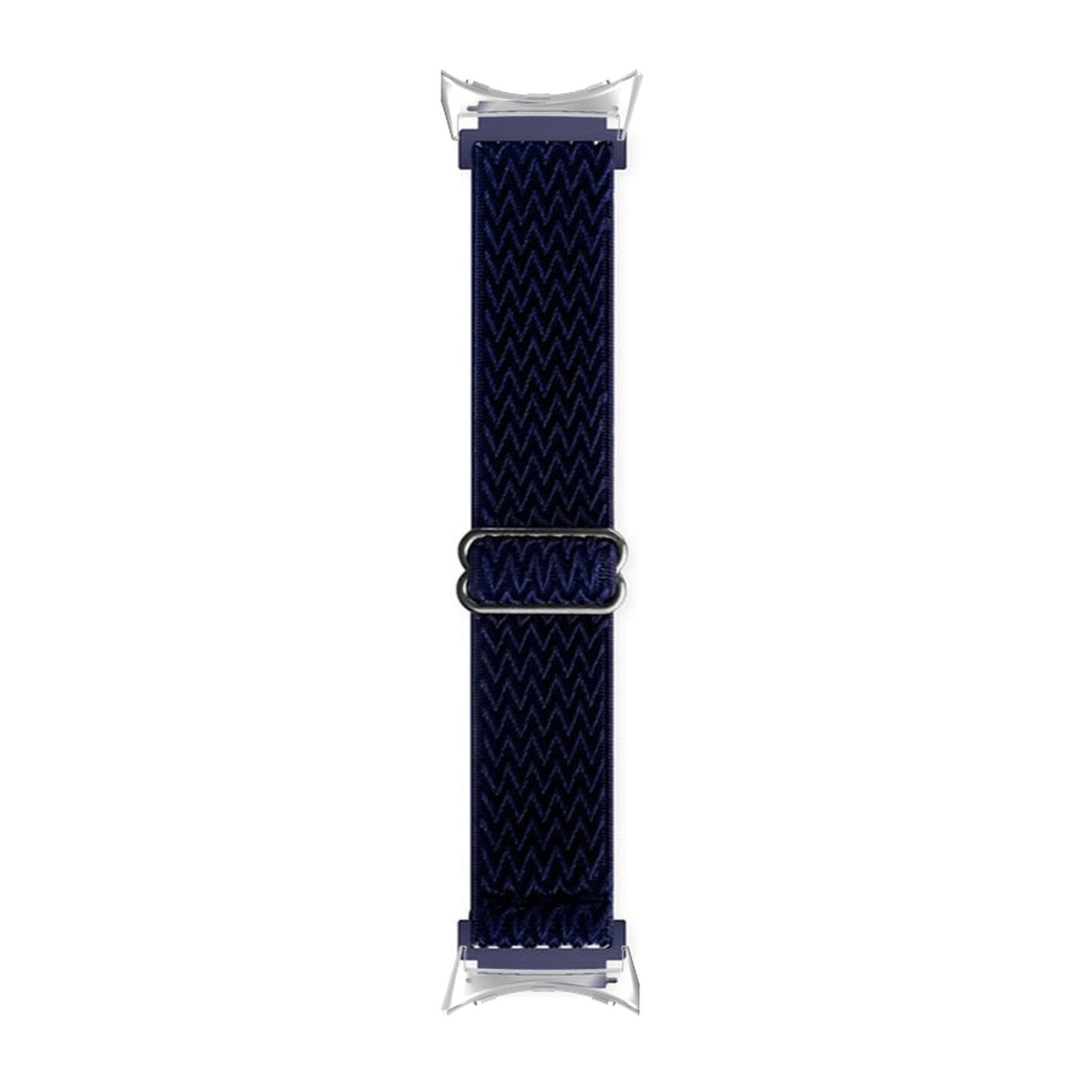 Weaved Loop Navy Blue Silver with Google Pixel Spring Bar Adapters - Wear Any 20mm Strap! for Pixel Watch 3-5 45mm