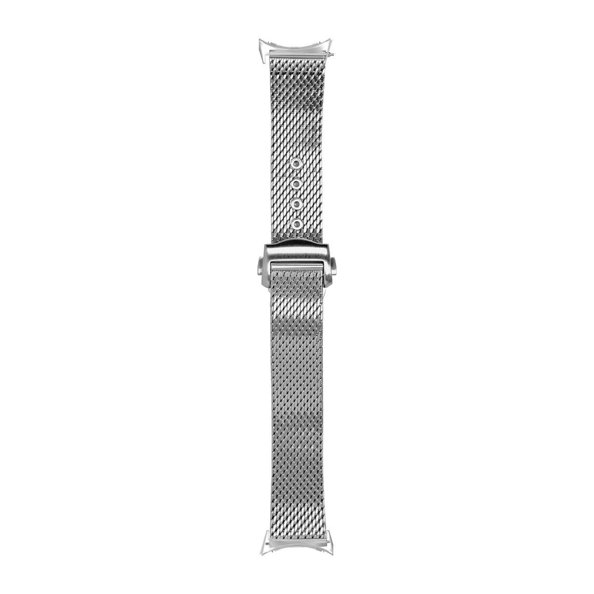 King Mesh Bracelet - Folding Deployant Clasp - Silver 20mm Silver with Google Pixel Spring Bar Adapters - Wear Any 20mm Strap! for Pixel Watch 3-5 45mm