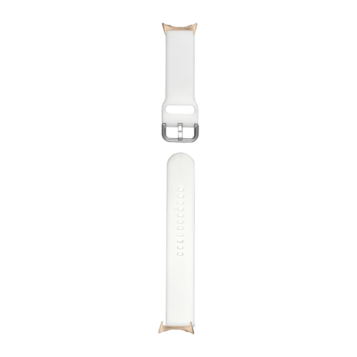 Flexi Silicone 6 White Rose Gold with Google Pixel Spring Bar Adapters - Wear Any 20mm Strap! for Pixel Watch 1-5 41mm