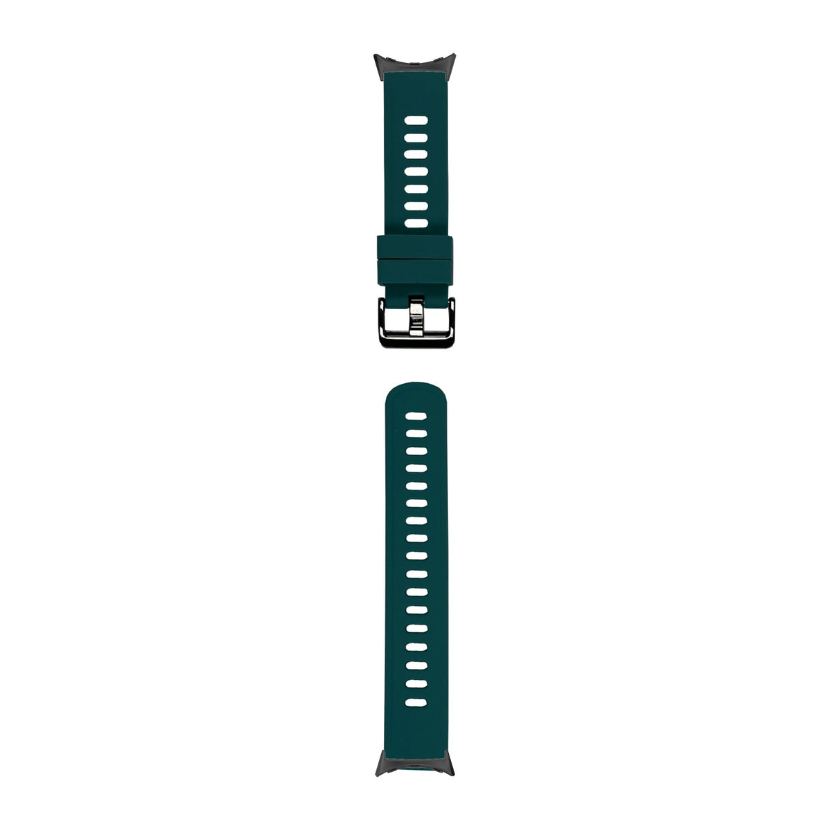 Flexi Silicone 3 Turquoise Green Black with Black Hardware with Google Pixel Spring Bar Adapters - Wear Any 20mm Strap! for Pixel Watch 1-5 41mm