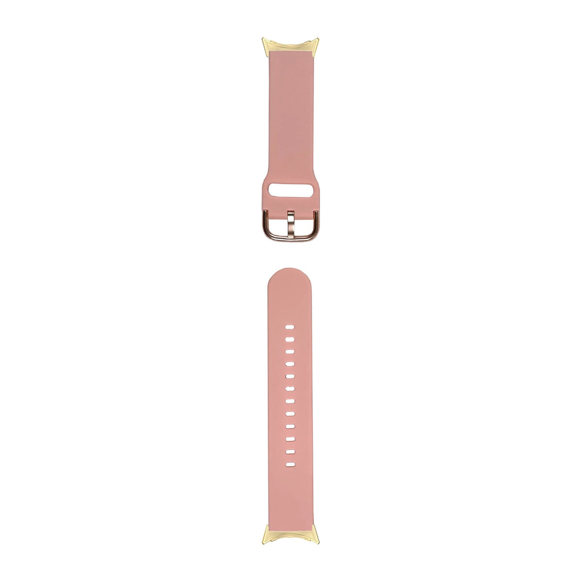 Flexi Silicone 6 Pink Gold with Google Pixel Spring Bar Adapters - Wear Any 20mm Strap! for Pixel Watch 3-5 45mm