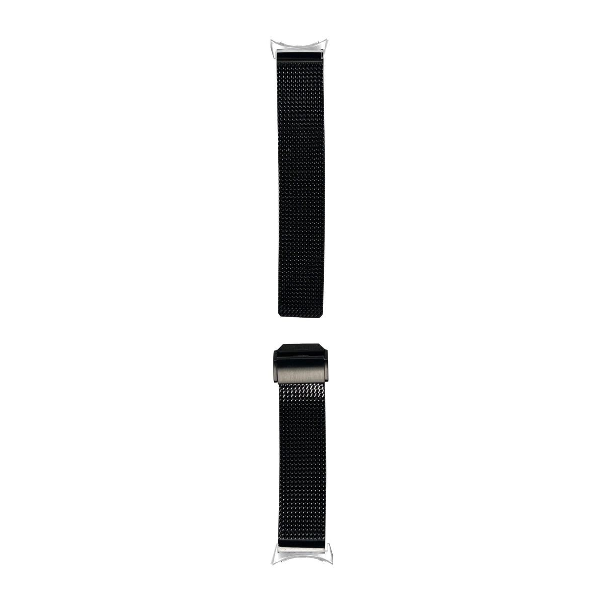 Infinite Mesh Black Silver with Google Pixel Spring Bar Adapters - Wear Any 20mm Strap! for Pixel Watch 1-5 41mm