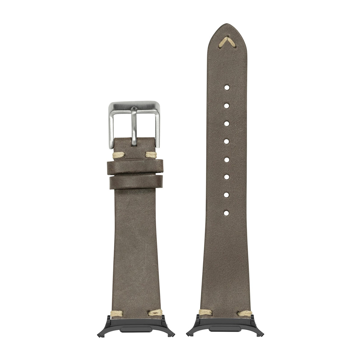 Vintage Knotted Leather - Dark Brown for the Galaxy Watch 8, 9 and Ultra with adapter fitted