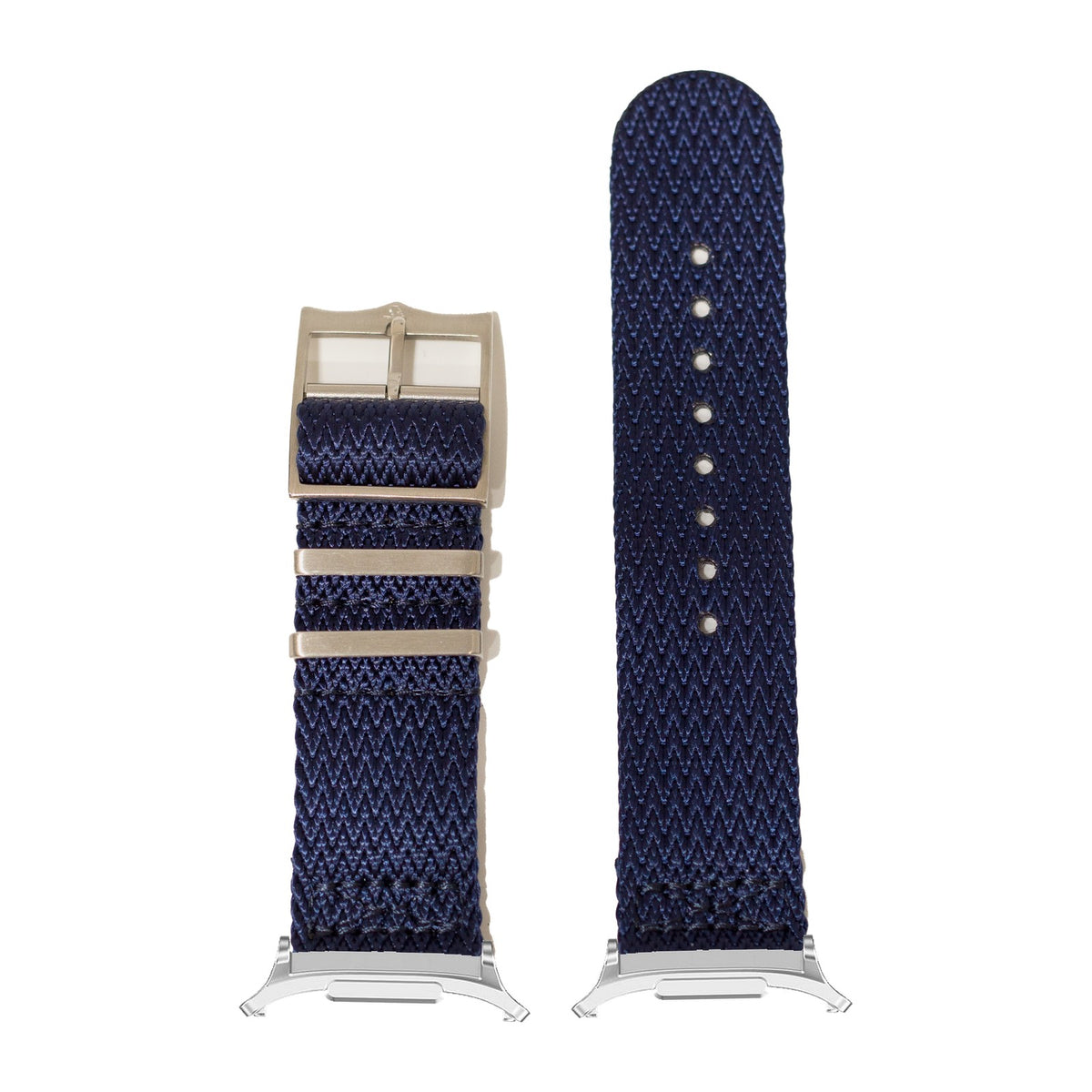 Sharktooth Militex - Navy Blue Silver with Strap Adapter for Galaxy Watch 8-9/Ultra