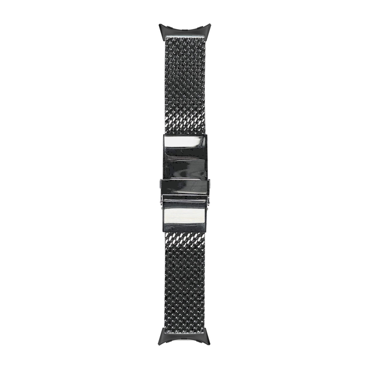Milanese strap 20mm 2784 - Black Black with Google Pixel Spring Bar Adapters - Wear Any 20mm Strap! for Pixel Watch 1-5 41mm