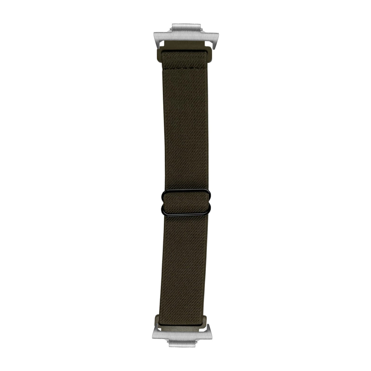 Weaved Elastic Loop Army Green Silver with Strap Adapter for Tissot PRX 40