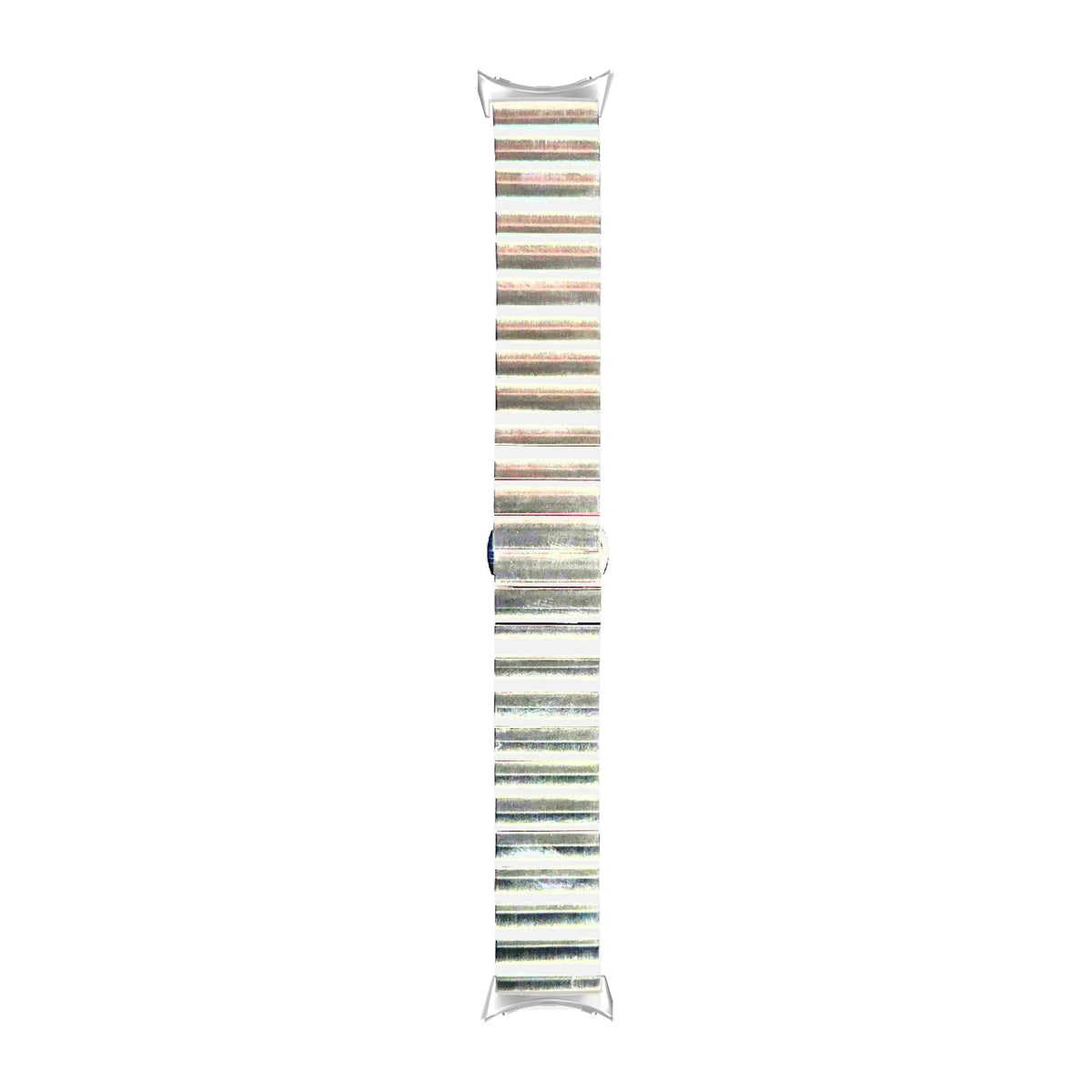 Steel Bracelet (Silver) - Deployment Clasp 3 Silver with Google Pixel Spring Bar Adapters - Wear Any 20mm Strap! for Pixel Watch 3-5 45mm