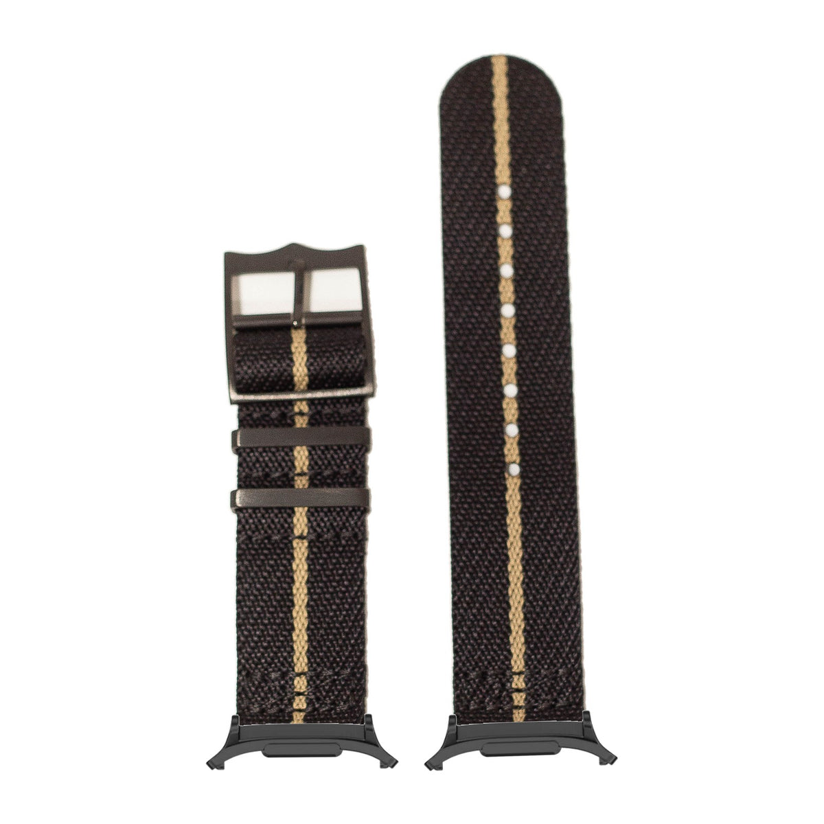 Cross Militex - Stealth Black / Wheat [Black Hardware] for the Galaxy Watch 8, 9 and Ultra with adapter fitted
