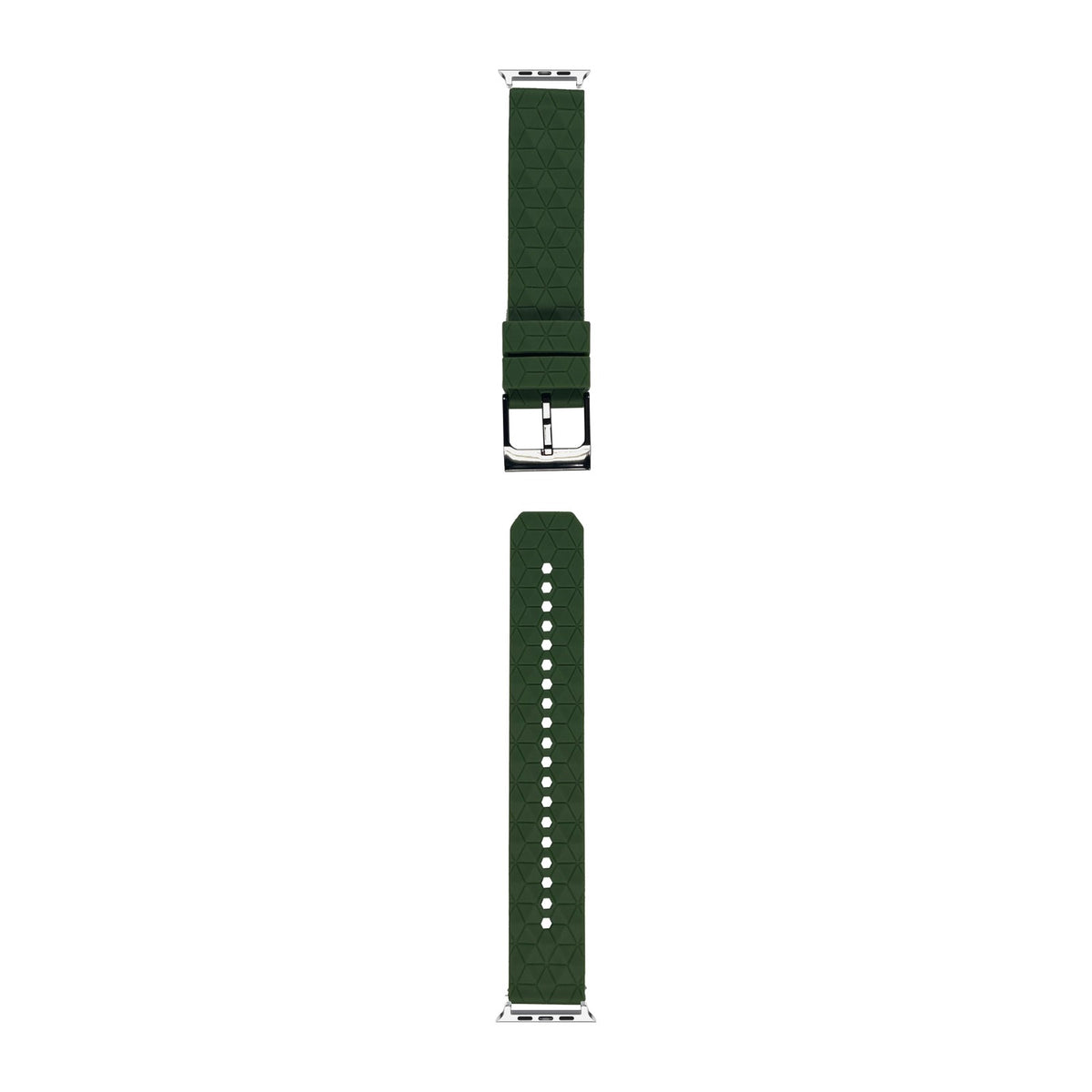 Prism Silicone [Black Hardware] Army Green Starlight with Connecters - Spring Bar Type for Apple Watch