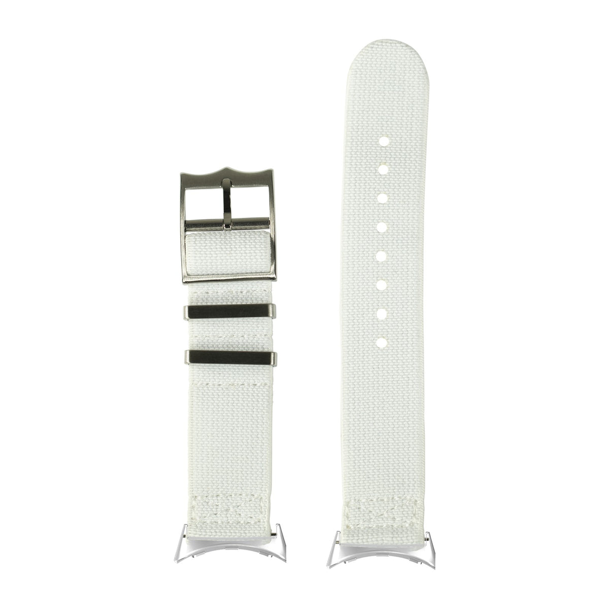 ElastoFlex - White Silver with Google Pixel Spring Bar Adapters - Wear Any 20mm Strap! for Pixel Watch 3-5 45mm
