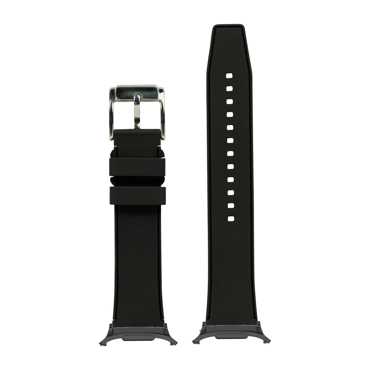 FKM Rubber - Two Tone Black Black with Strap Adapter for Galaxy Watch 8-9/Ultra