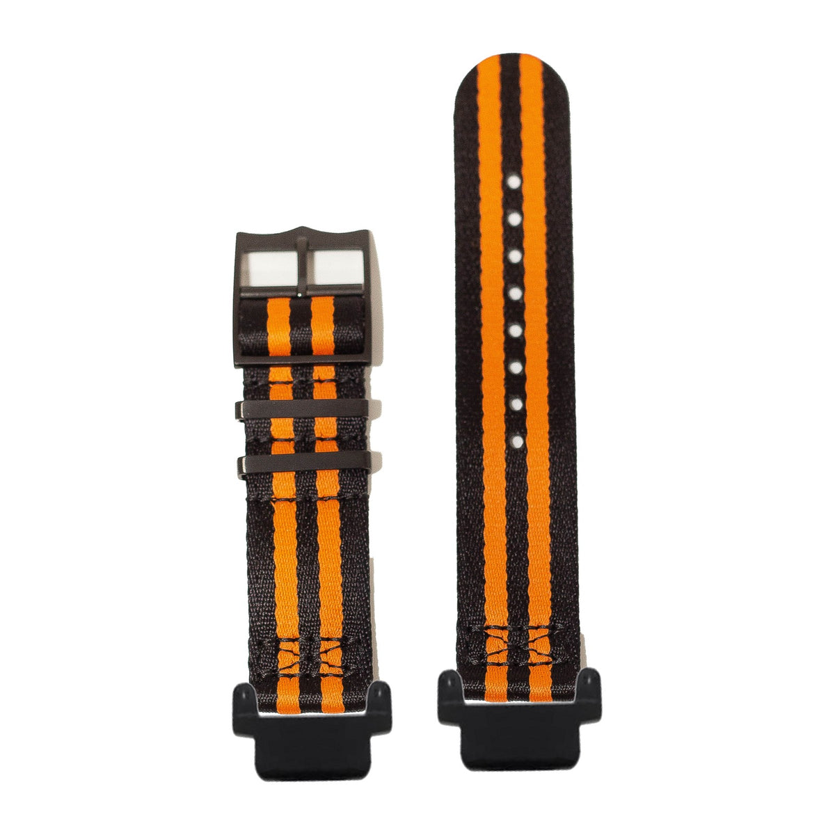 Ultra Militex - Stealth Black / Orange [Black Hardware] Black with Garmin Forerunner 220/ 230/ 235/ 620/ 630/ 735XT Strap Adapters for Garmin Forerunner 220/ 230/ 235/ 620/ 630/ 735XT