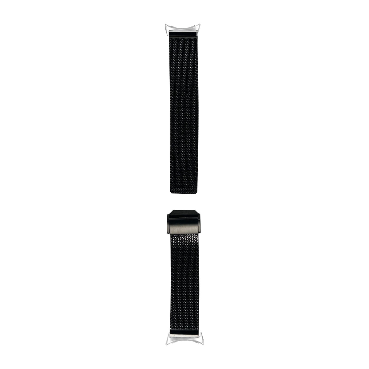 Infinite Mesh Black Silver with Google Pixel Spring Bar Adapters - Wear Any 20mm Strap! for Pixel Watch 1-5 41mm