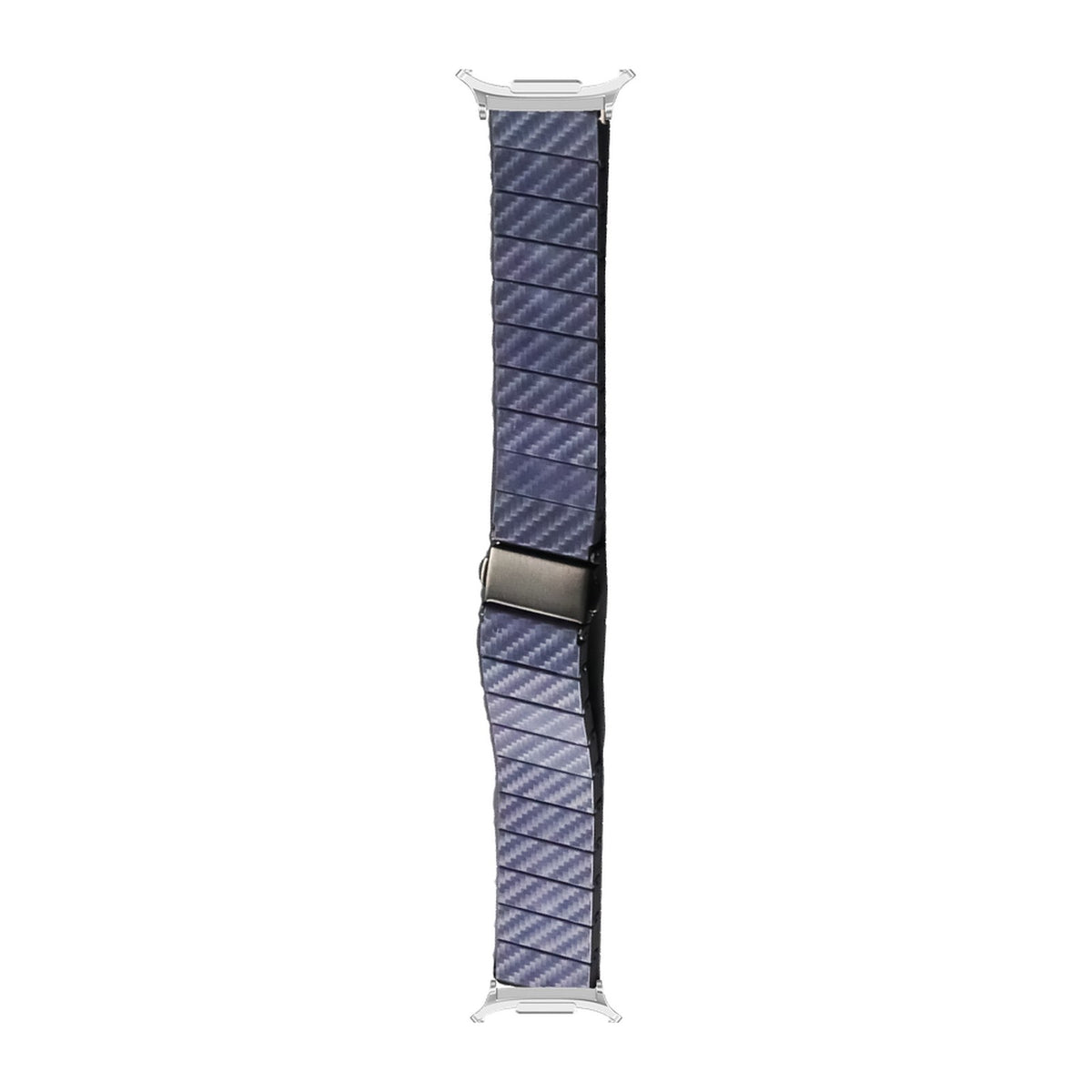 Carbon Fibre Bracelet - Blue Silver with Strap Adapter for Galaxy Watch 8-9/Ultra