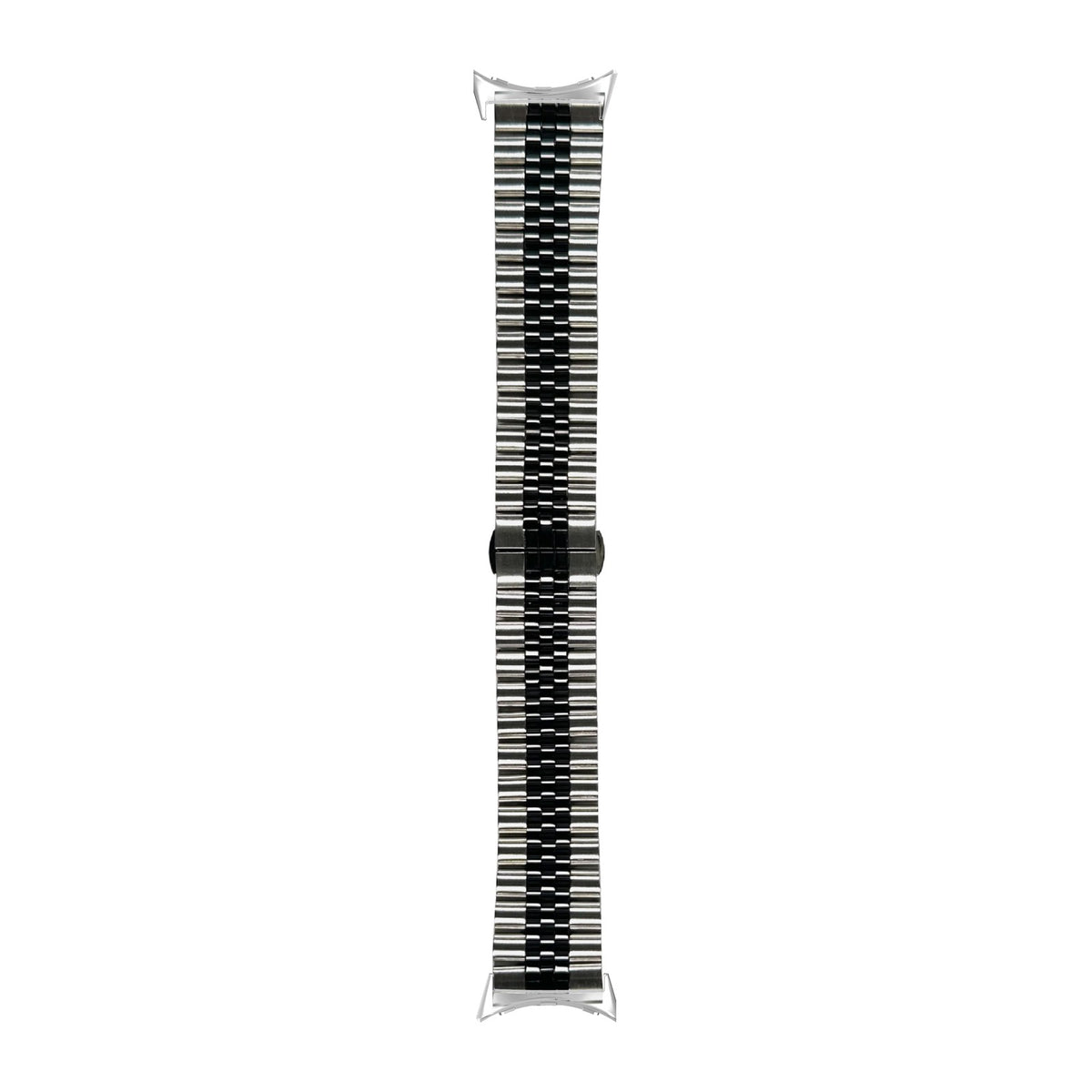 Jubilee Bracelet - Silver/Black Silver with Google Pixel Spring Bar Adapters - Wear Any 20mm Strap! for Pixel Watch 3-5 45mm