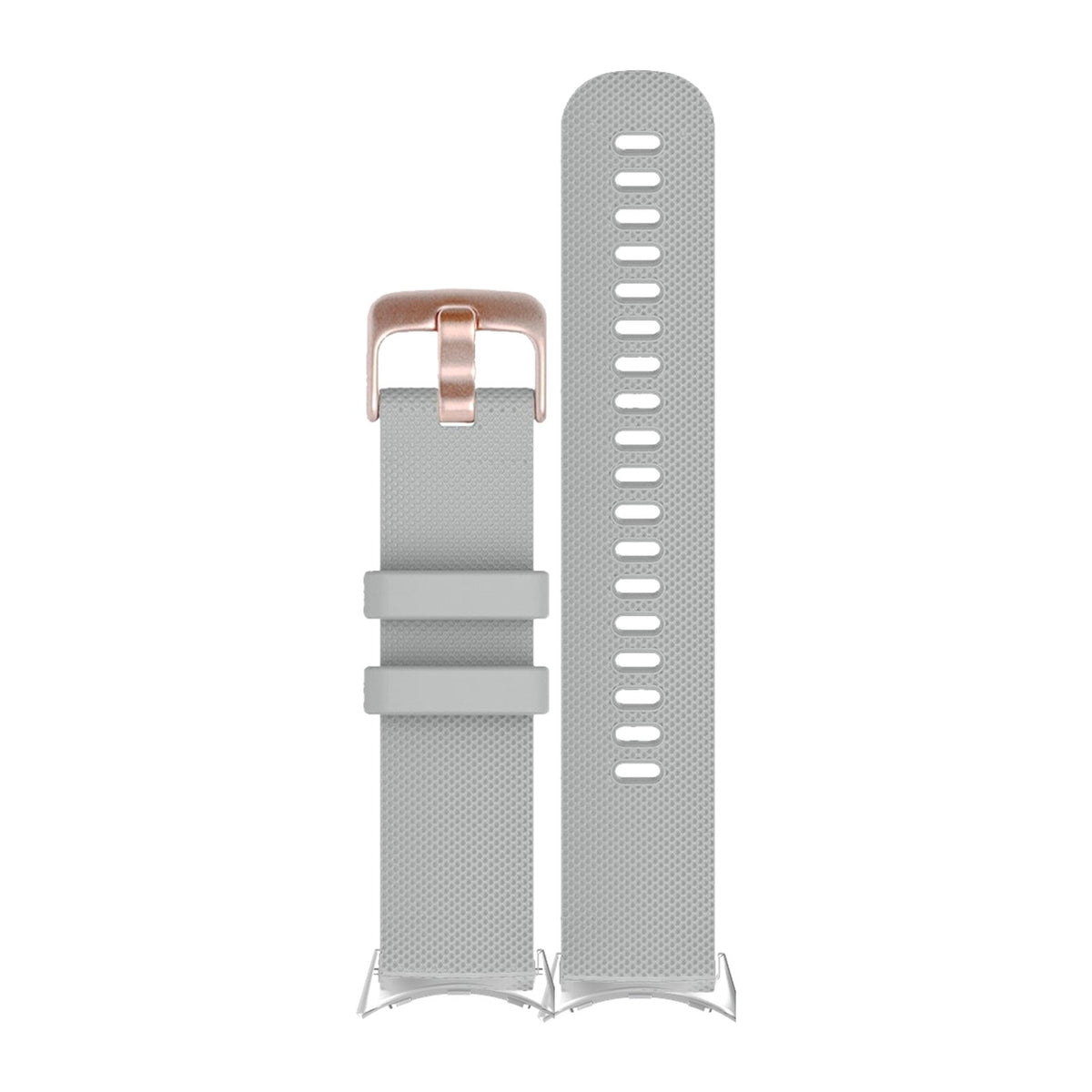Classic Silicone Grey Rose Gold Silver with Google Pixel Spring Bar Adapters - Wear Any 20mm Strap! for Pixel Watch 1-5 41mm
