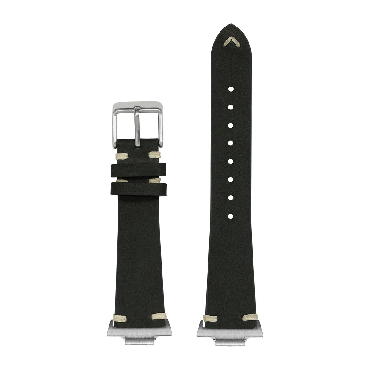 Vintage Knotted - Nubuck Leather - Black Silver with Strap Adapter for Tissot PRX 40