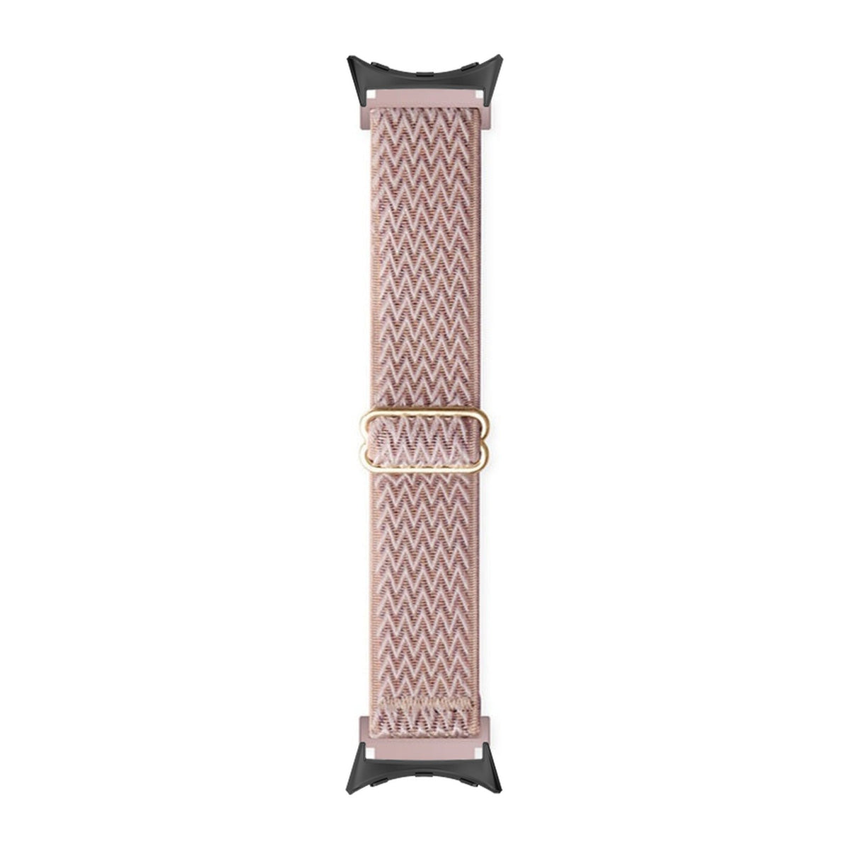 Weaved Loop Pink Sand Black with Google Pixel Spring Bar Adapters - Wear Any 20mm Strap! for Pixel Watch 3-5 45mm