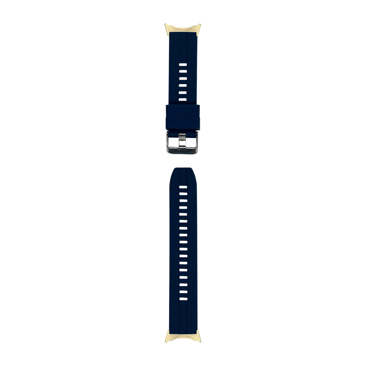 Flexi Silicone 2 Midnight Blue Gold with Google Pixel Spring Bar Adapters - Wear Any 20mm Strap! for Pixel Watch 1-5 41mm