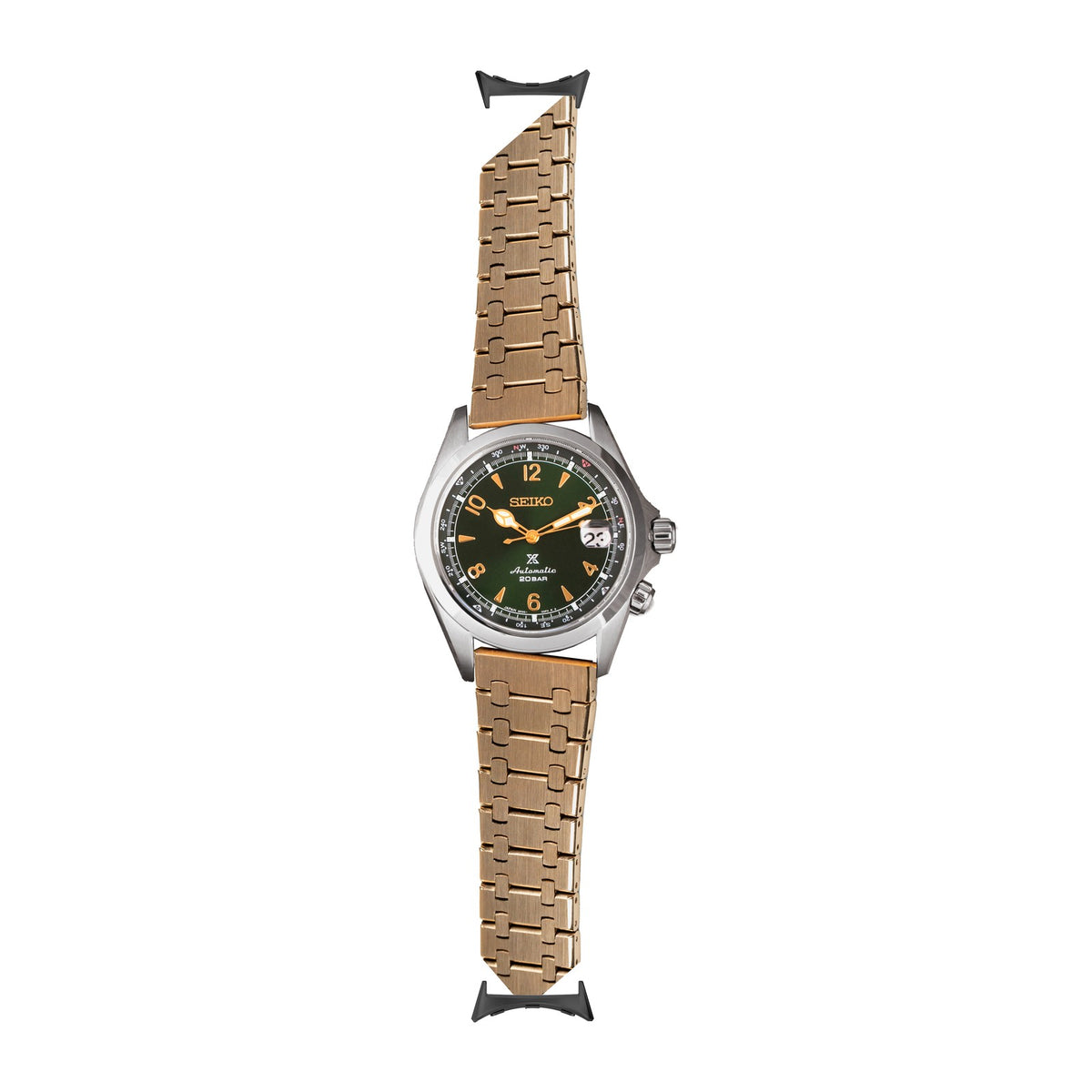 Medallion Bracelet - Rose Gold Black with Google Pixel Spring Bar Adapters - Wear Any 20mm Strap! for Pixel Watch 3-5 45mm