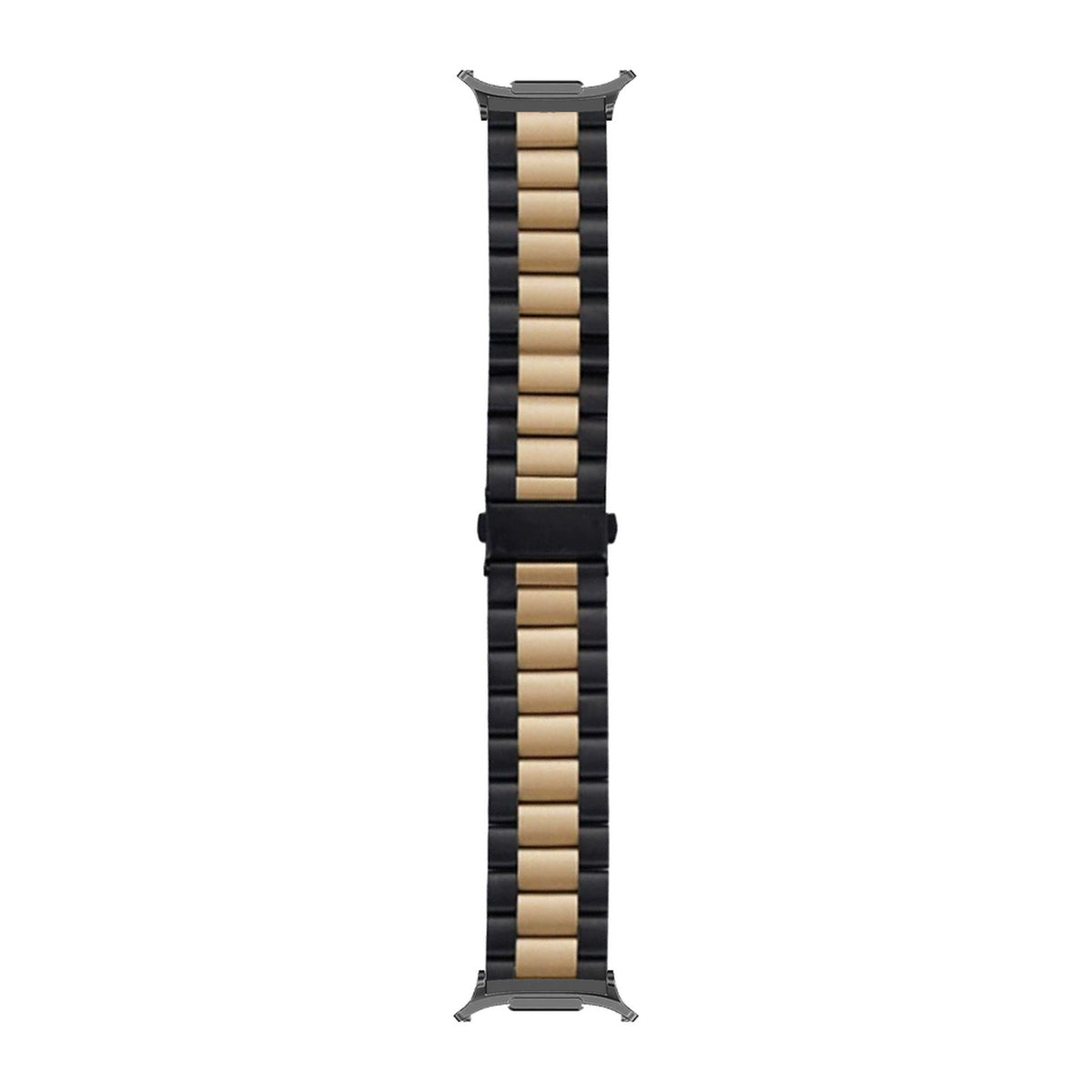 Steel Bracelet Grey with Deployant Clasp - Black/Rose Gold with Strap Adapter for Galaxy Watch 8-9/Ultra
