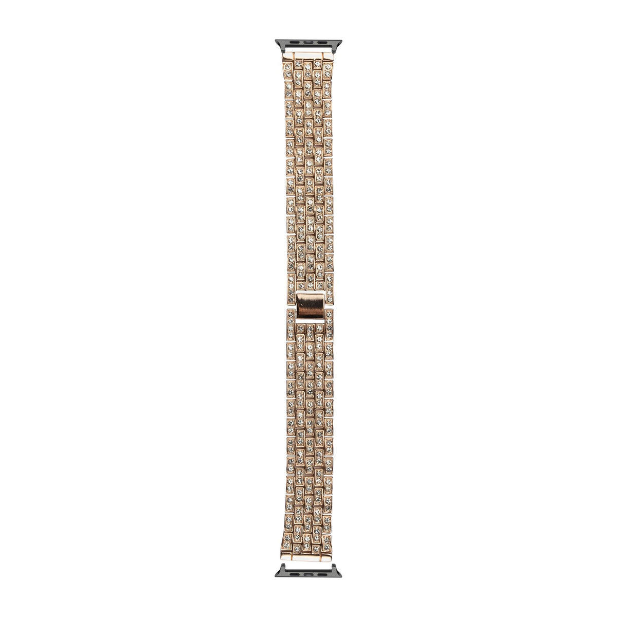 Shimmer Bracelet Rose Gold Black with Connecters - Spring Bar Type for Apple Watch